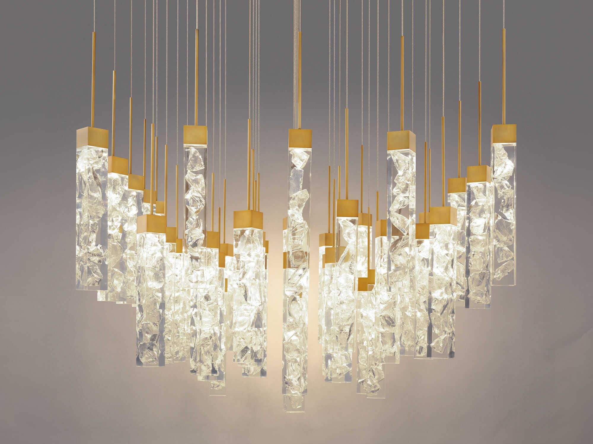 Modern Forms Minx 41-Light Aged Brass Linear Pendant