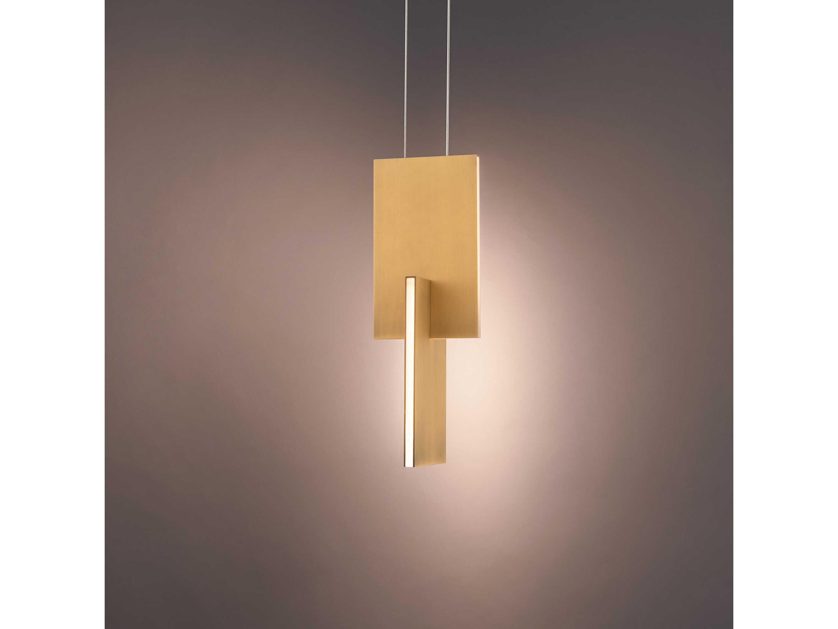 Modern Forms Amari 1-Light Aged Brass LED Geometric Mini Pendant