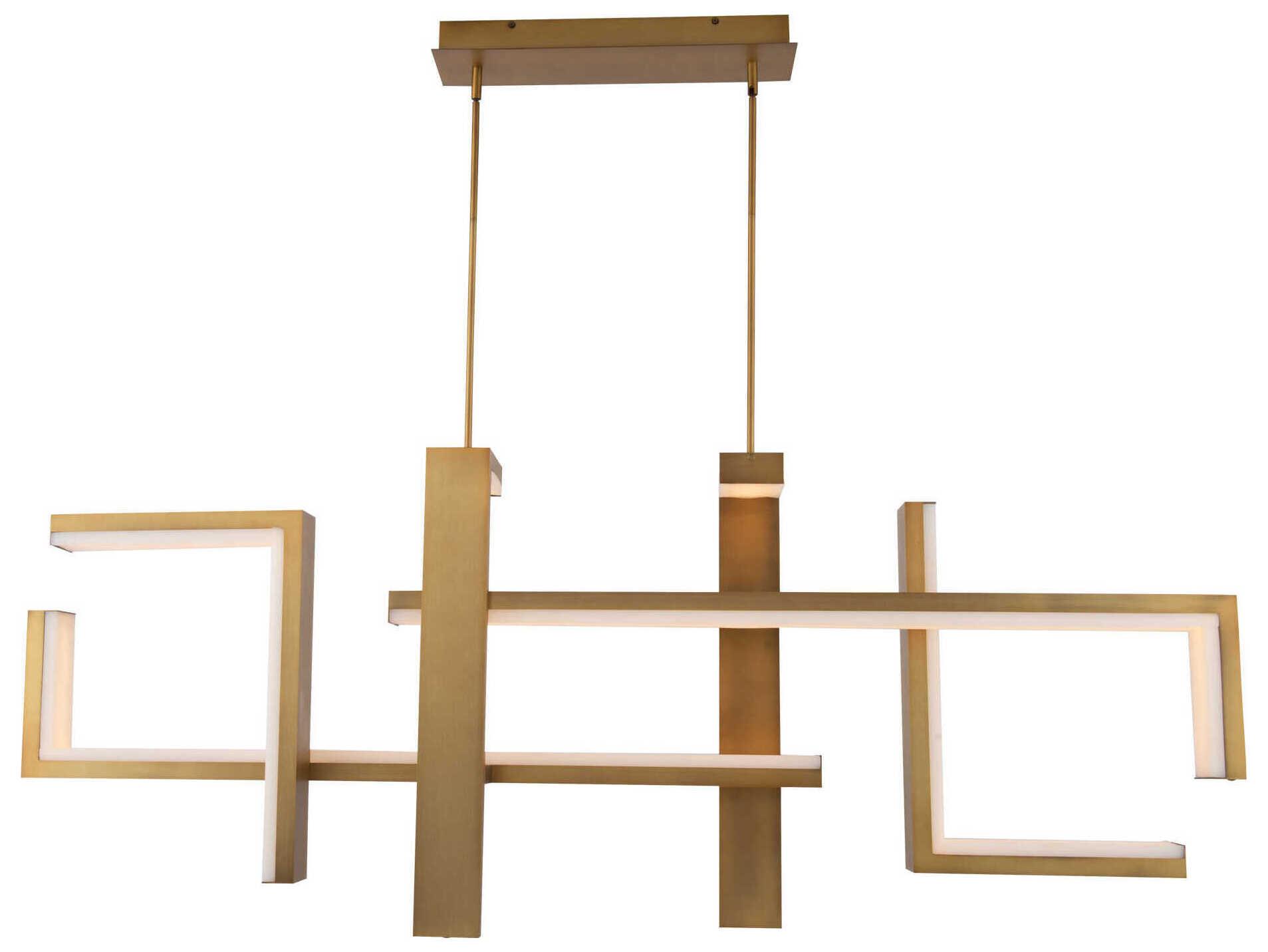 Modern Forms Jackal 1-Light Aged Brass LED Linear Island Pendant