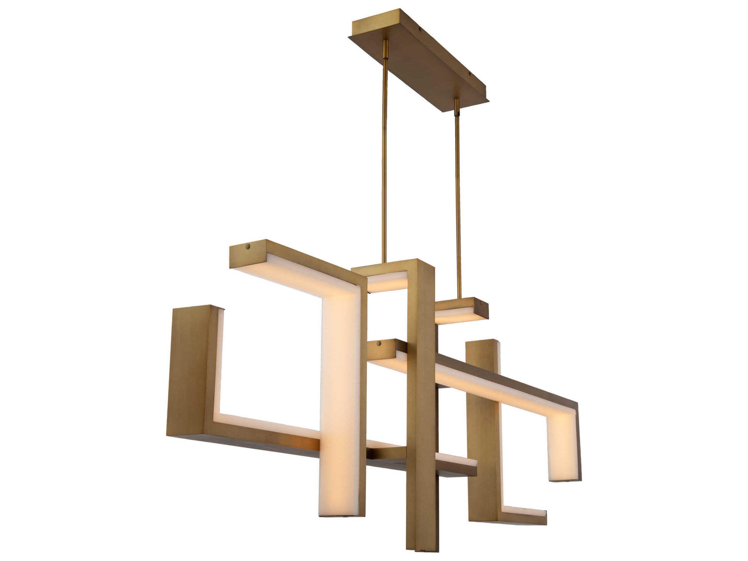 Modern Forms Jackal 1-Light Aged Brass LED Linear Island Pendant