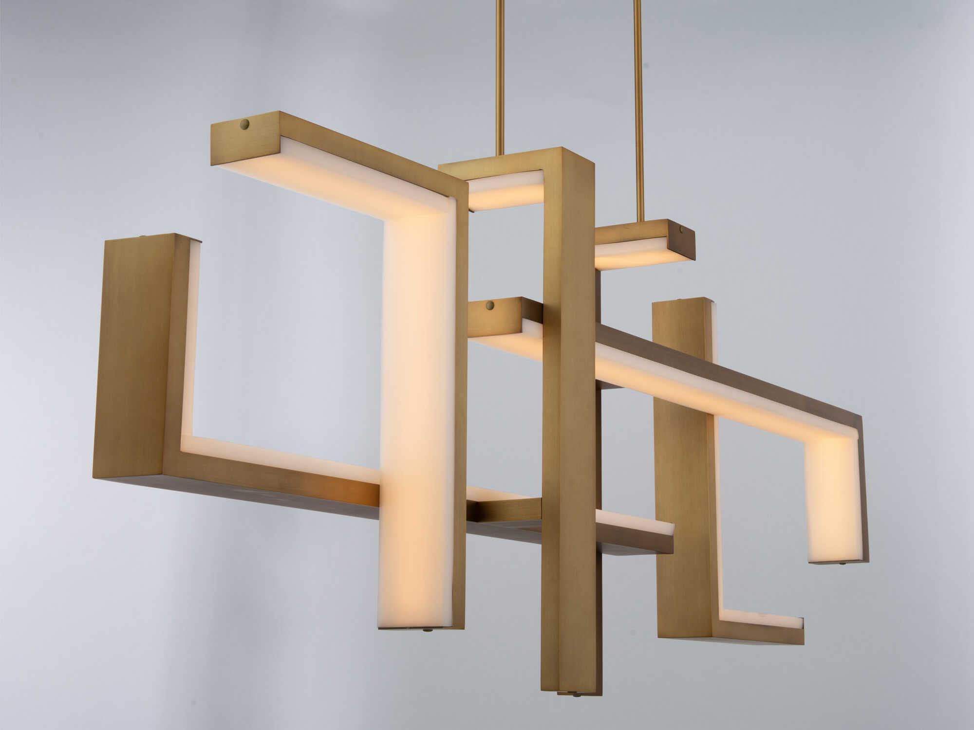 Modern Forms Jackal 1-Light Aged Brass LED Linear Island Pendant