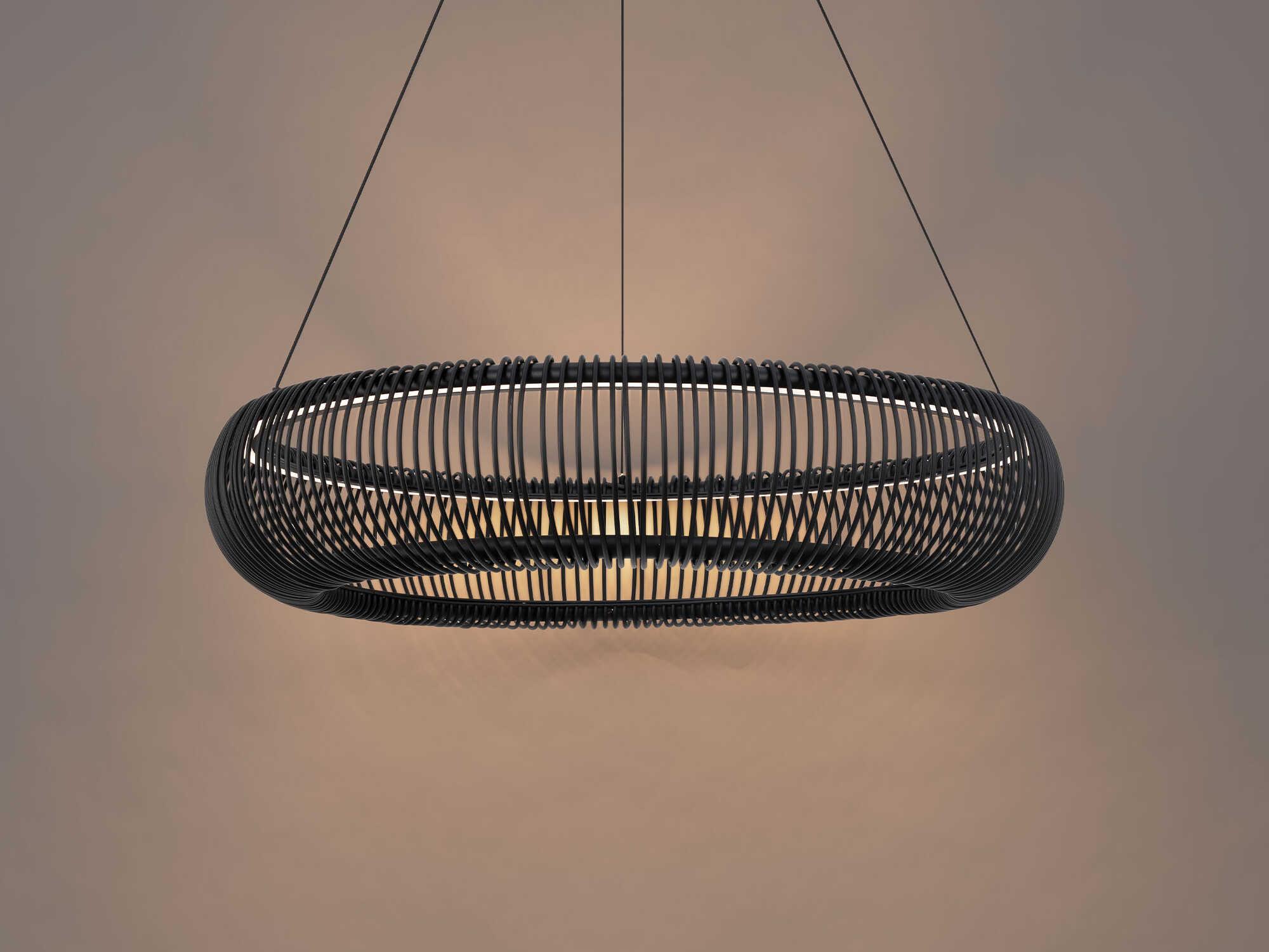Modern Forms Lute 1-Light Black Round Pendant