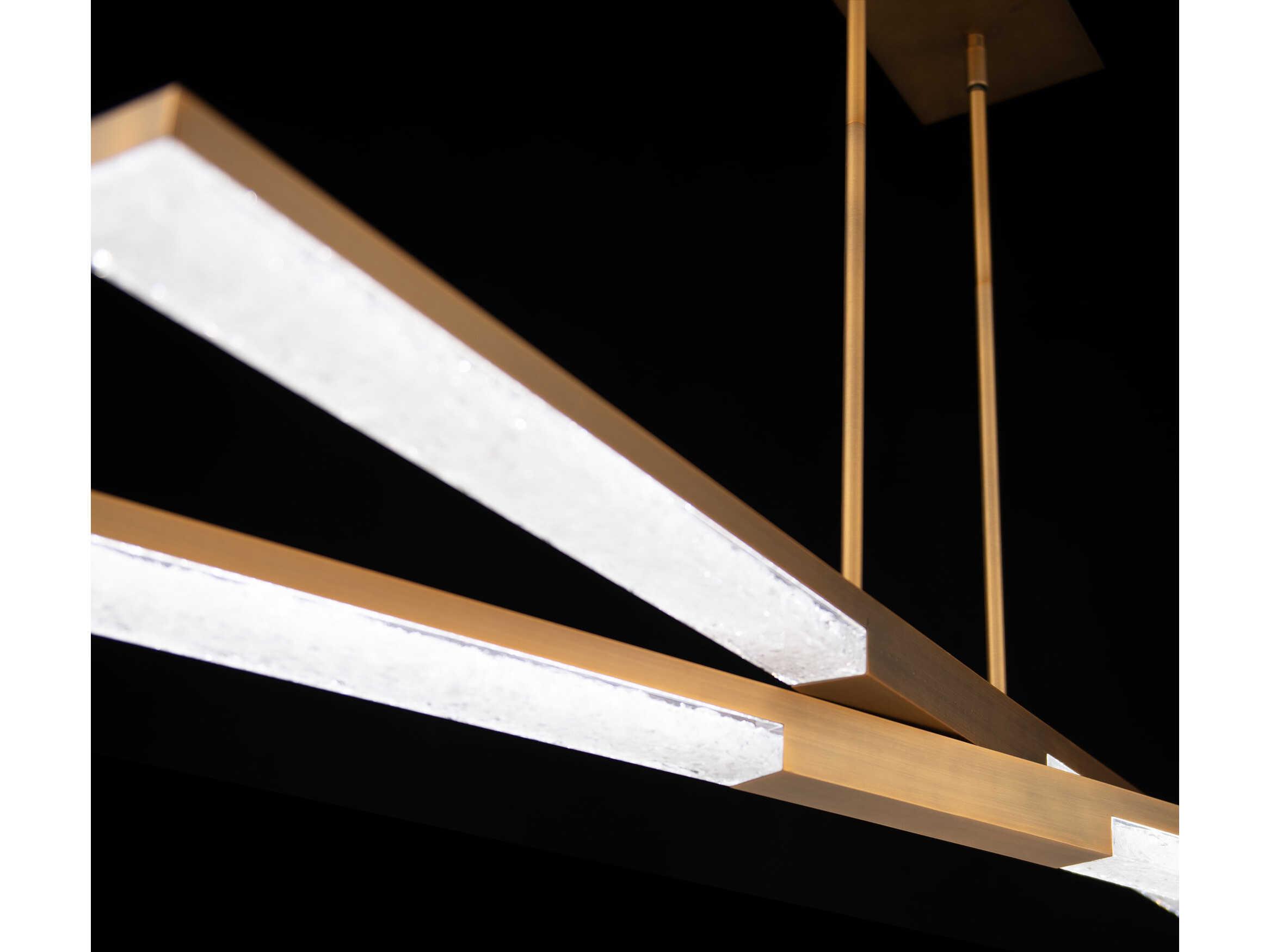 Modern Forms Minx 2-Light Aged Brass Crystal LED Geometric Linear Pendant