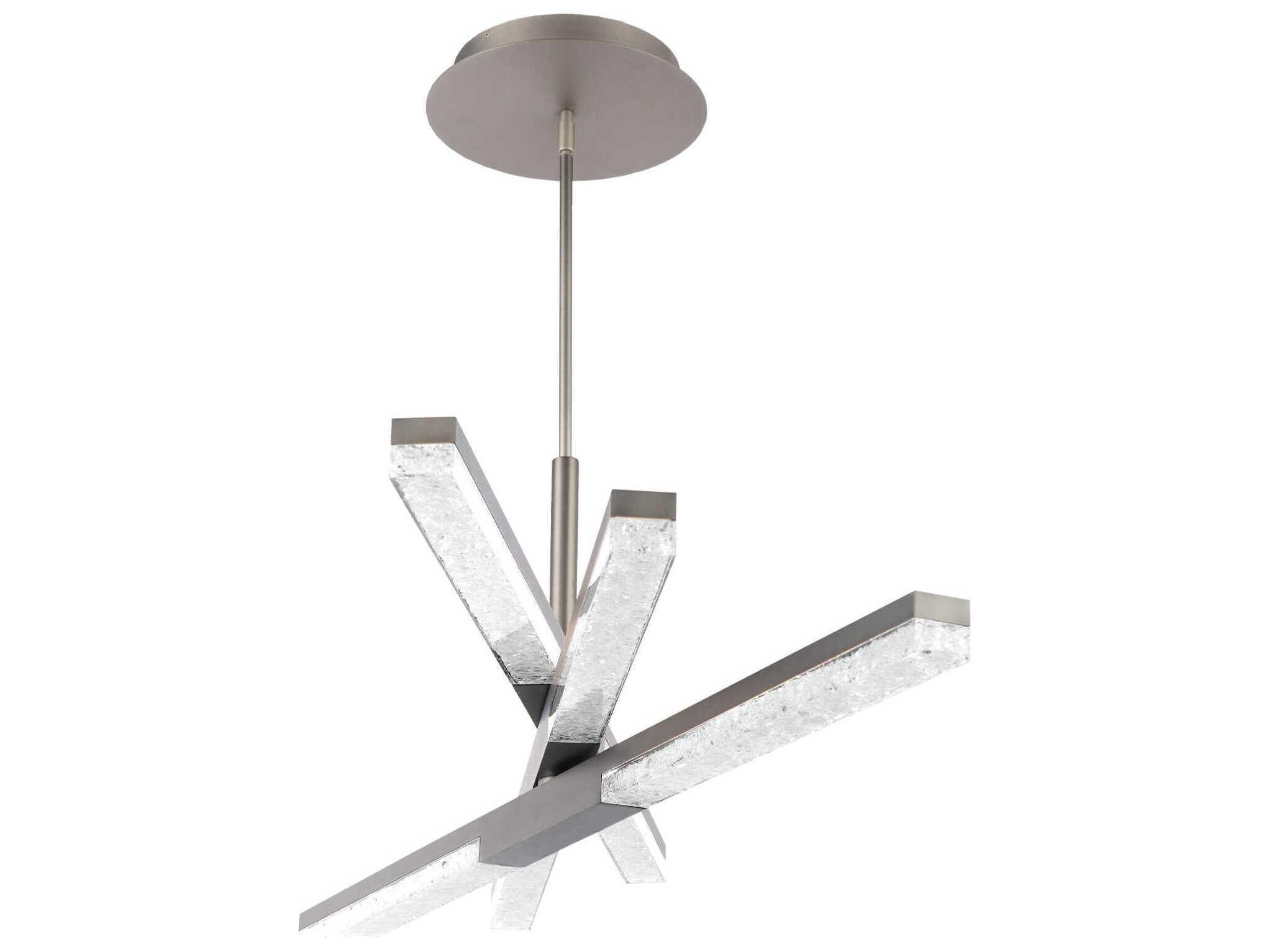 Modern Forms Minx 3-Light Antique Nickel Crystal LED Geometric Linear Pendant