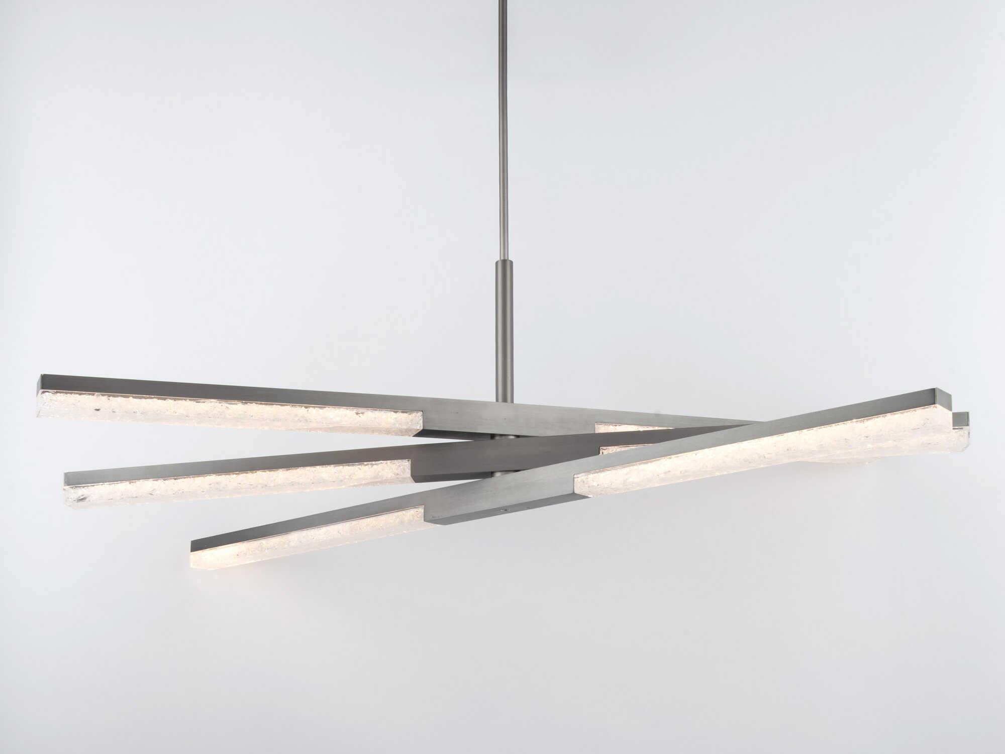 Modern Forms Minx 3-Light Antique Nickel Crystal LED Geometric Linear Pendant