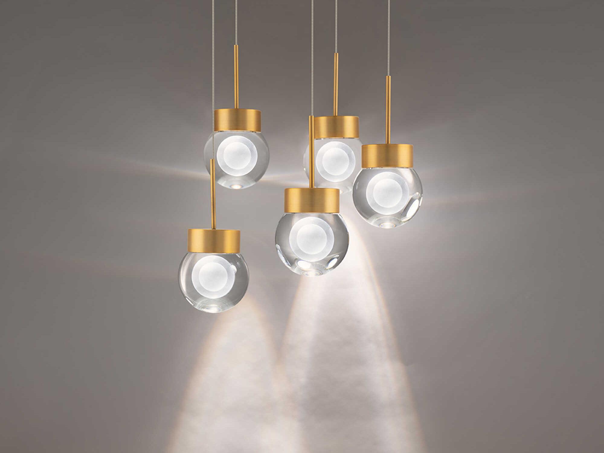 Modern Forms Double Bubble 5-Light Aged Brass Globe Pendant