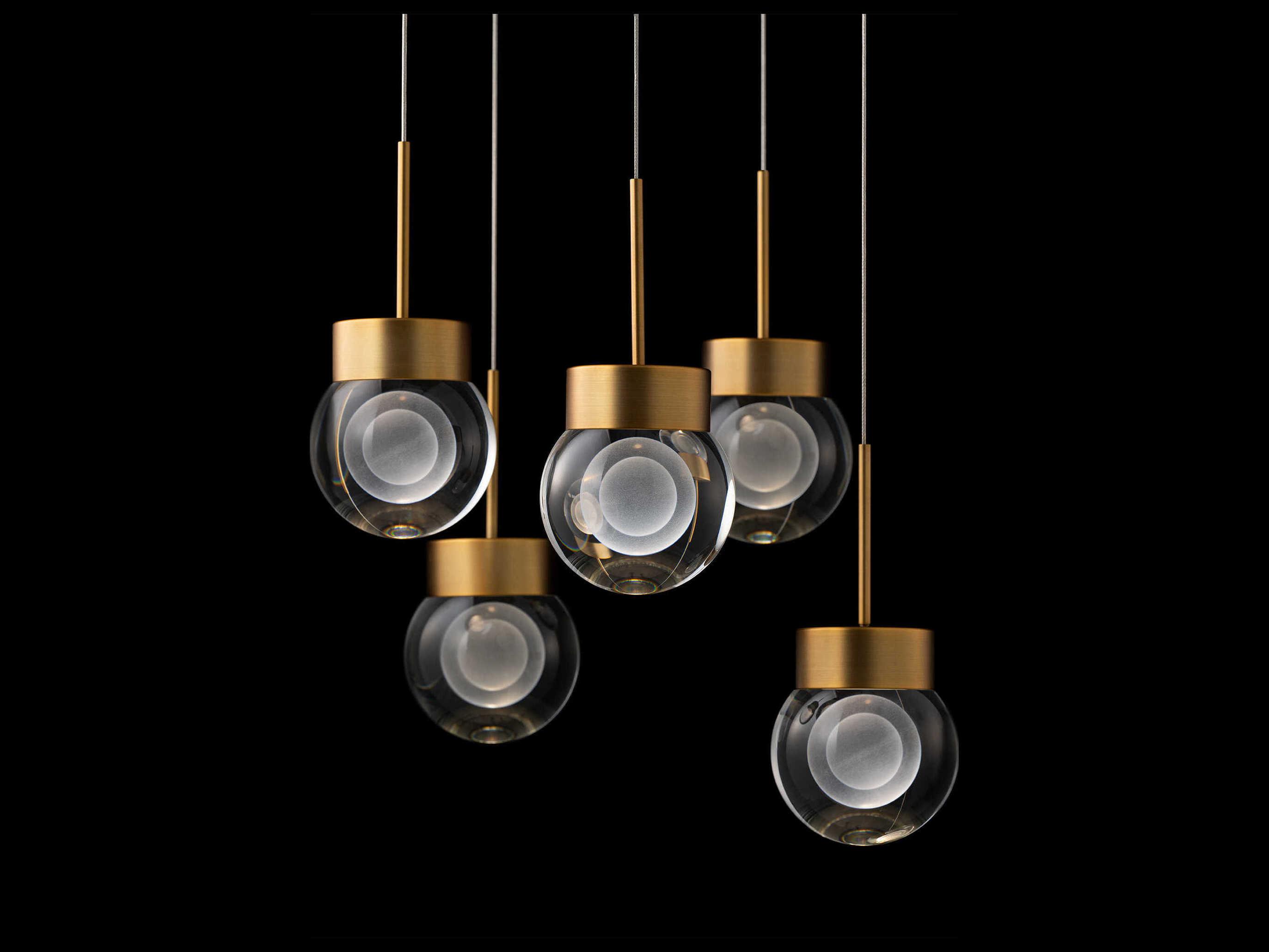 Modern Forms Double Bubble 5-Light Aged Brass Globe Pendant