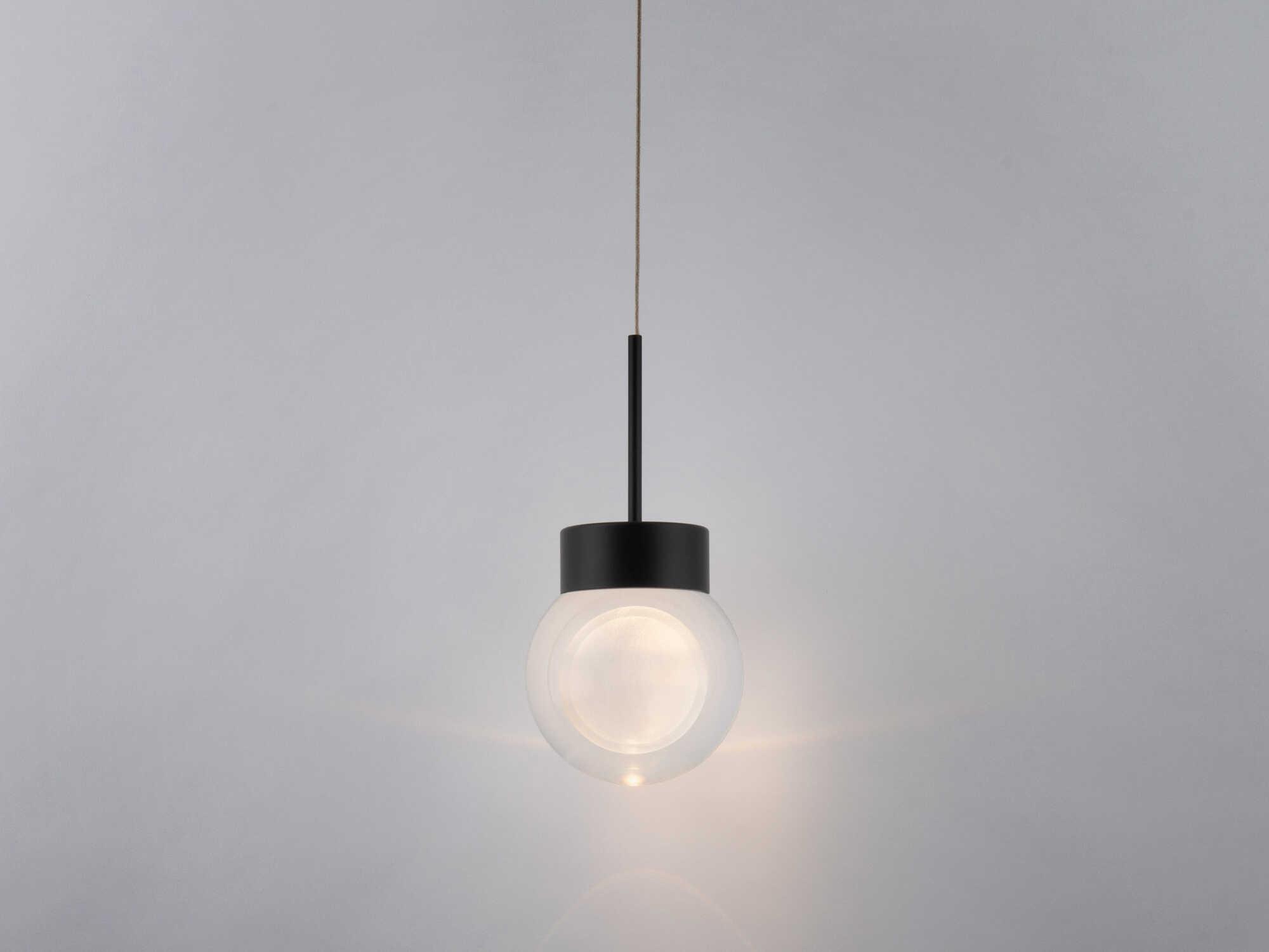 Modern Forms Double Bubble 1-Light Black Crystal LED Globe Mini Pendant