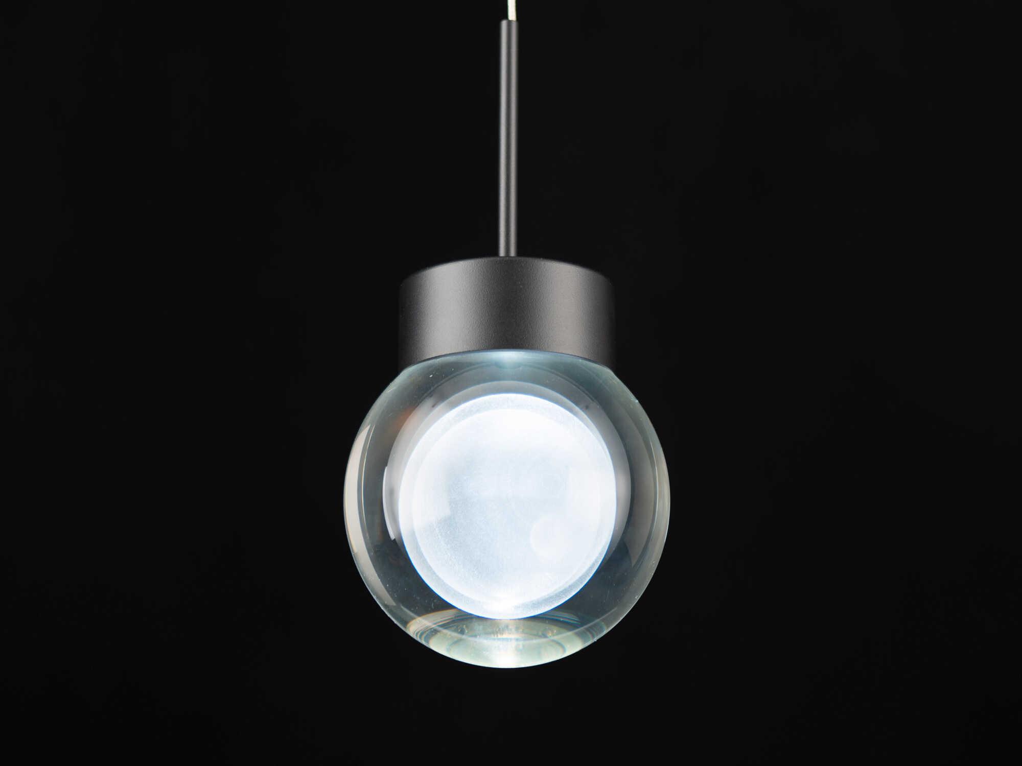 Modern Forms Double Bubble 1-Light Black Crystal LED Globe Mini Pendant