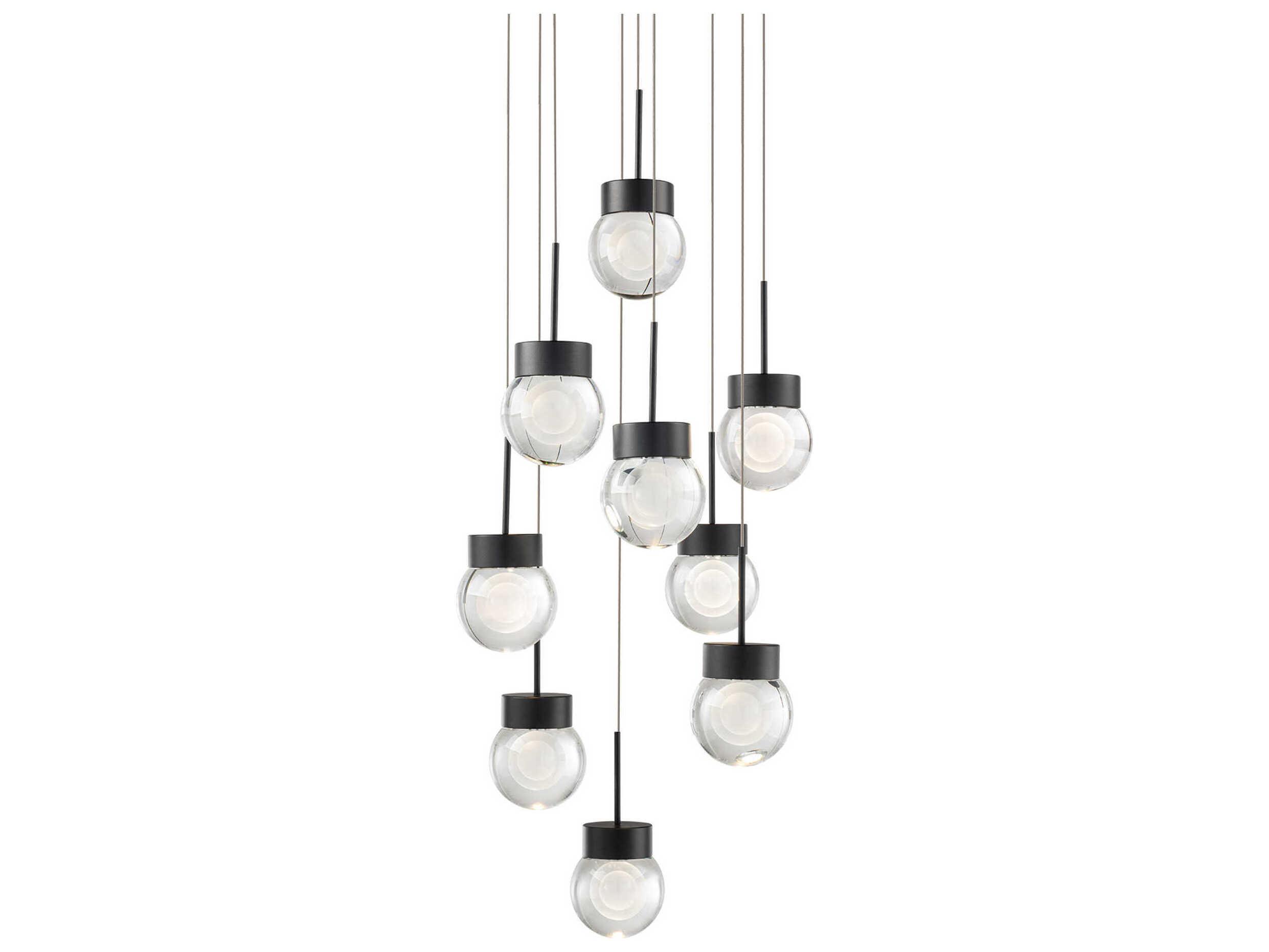 Modern Forms Double Bubble 9-Light Black Globe Pendant