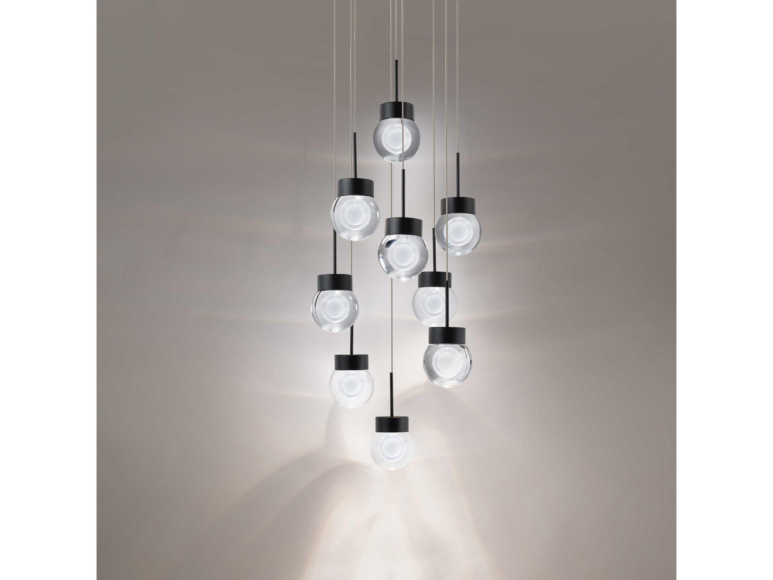 Modern Forms Double Bubble 9-Light Black Globe Pendant