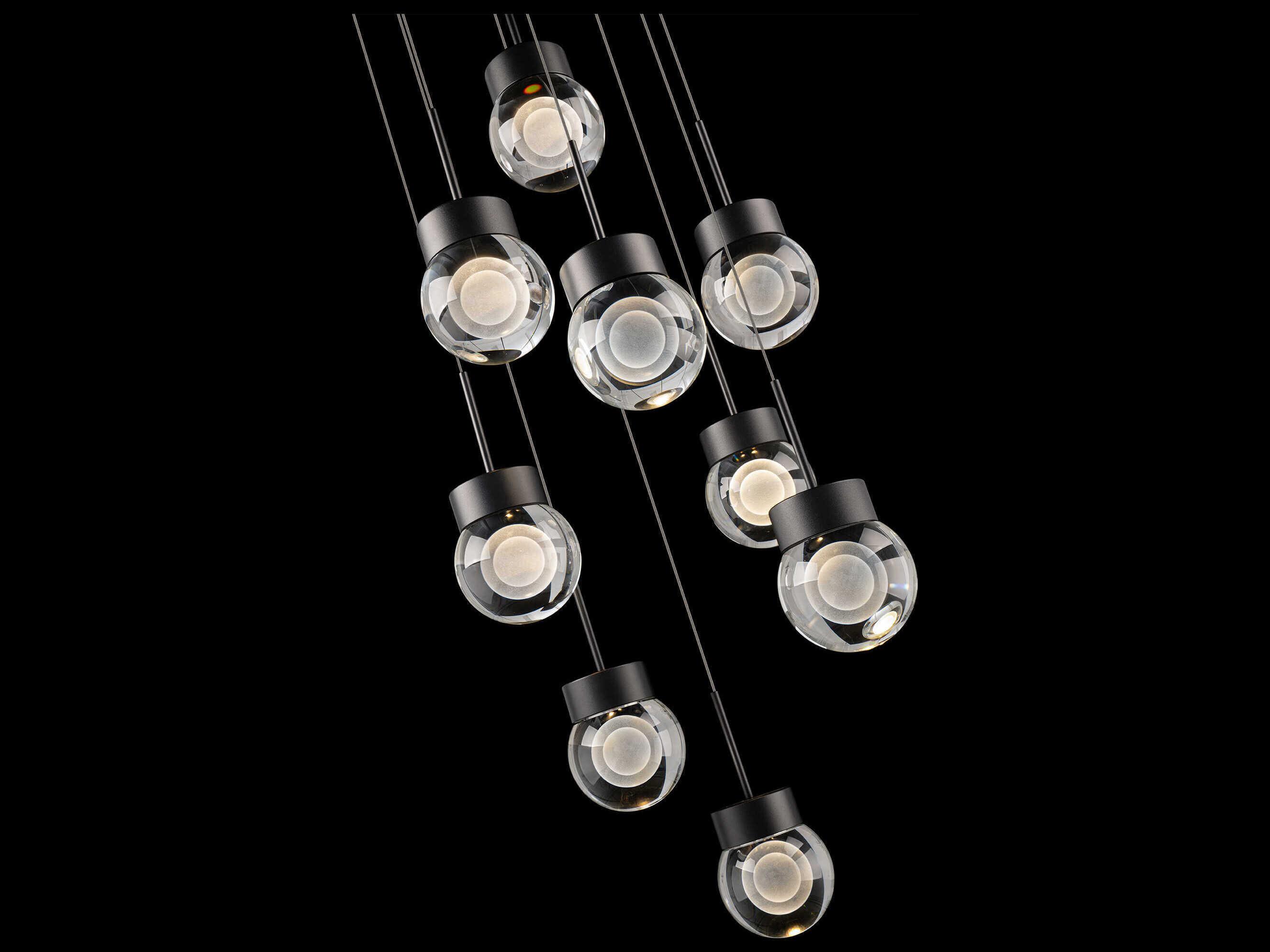 Modern Forms Double Bubble 9-Light Black Globe Pendant
