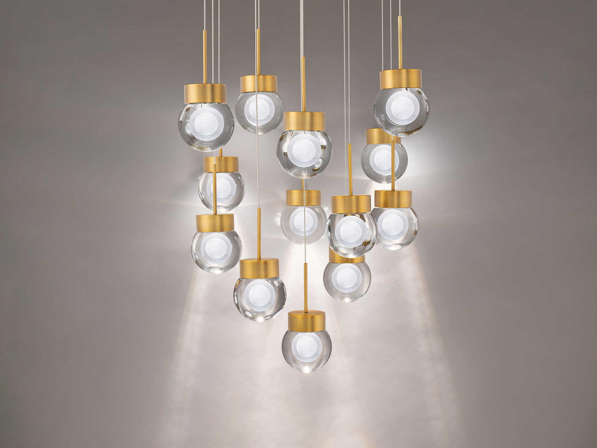 Modern Forms Double Bubble 13-Light Aged Brass Globe Pendant