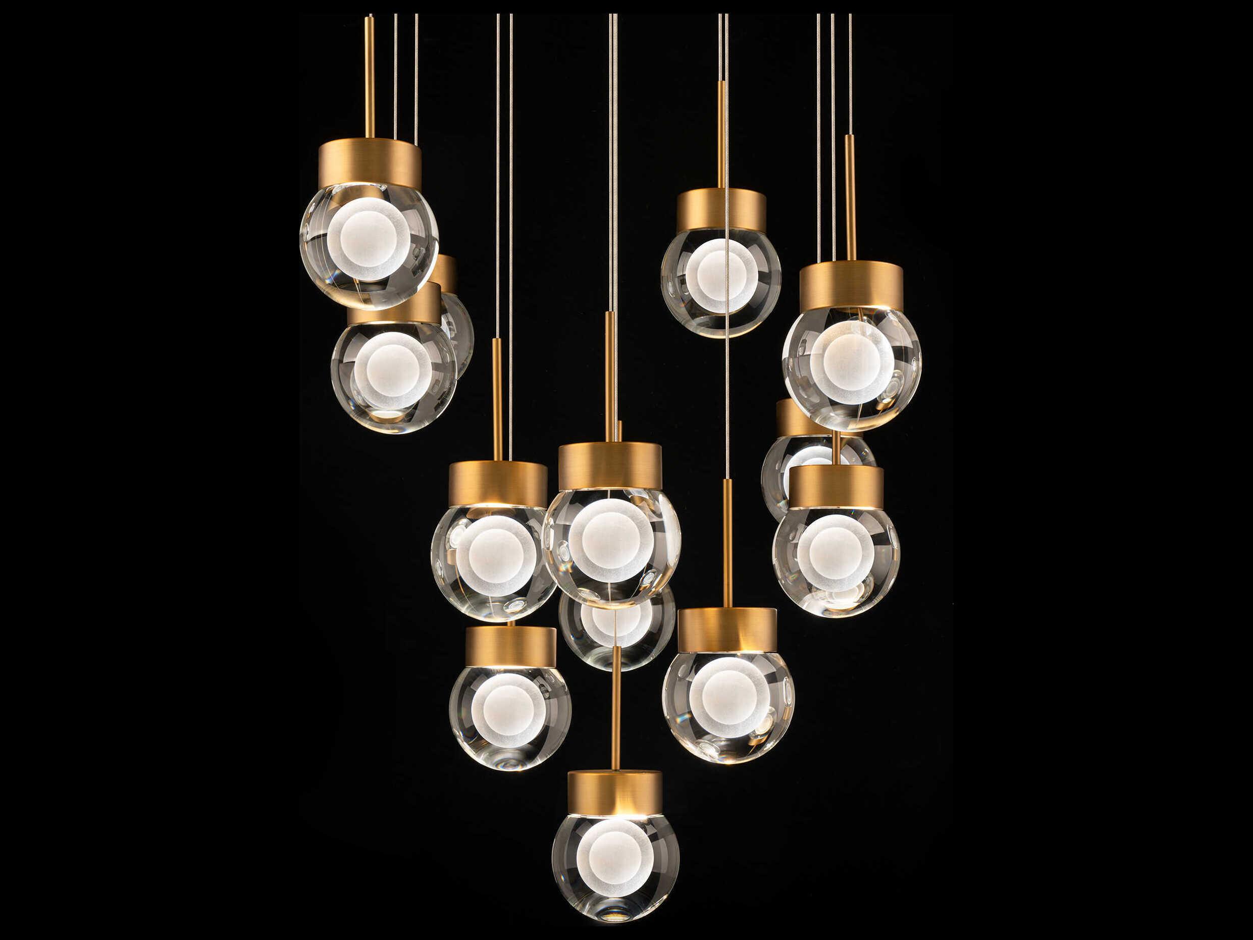 Modern Forms Double Bubble 13-Light Aged Brass Globe Pendant