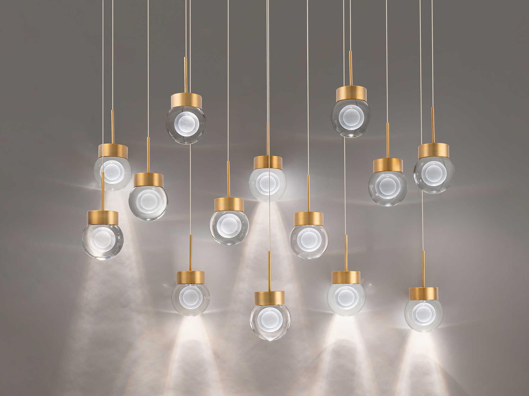 Modern Forms Double Bubble 14-Light Aged Brass Globe Island Pendant