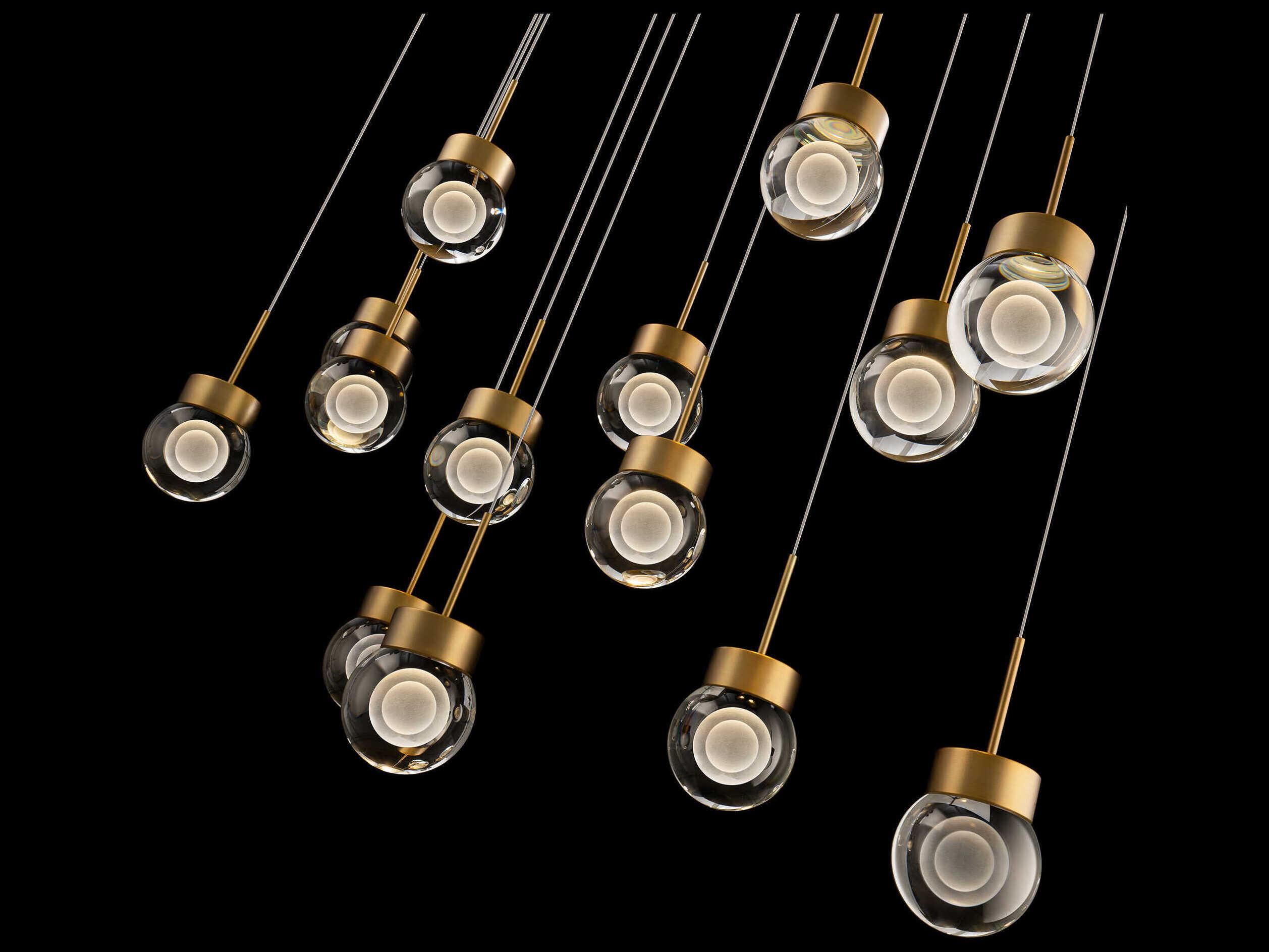 Modern Forms Double Bubble 14-Light Aged Brass Globe Island Pendant