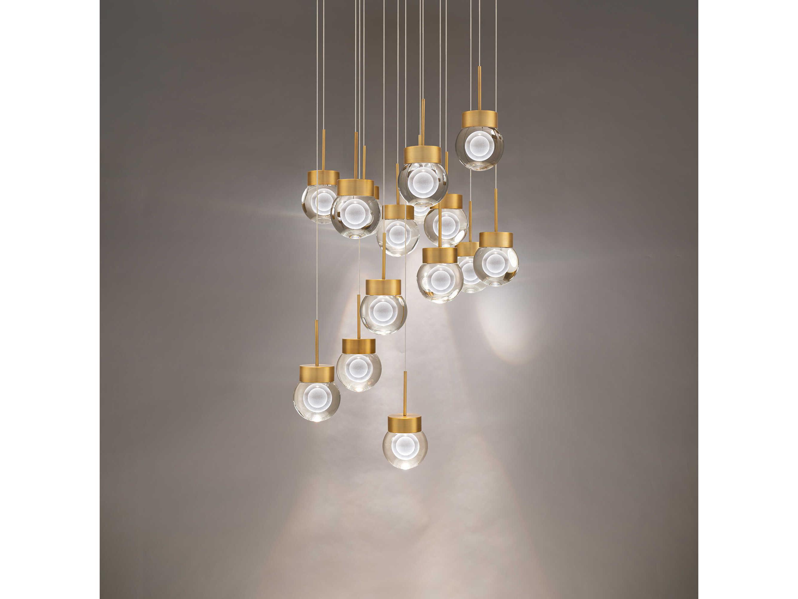 Modern Forms Double Bubble 15-Light Aged Brass Globe Pendant