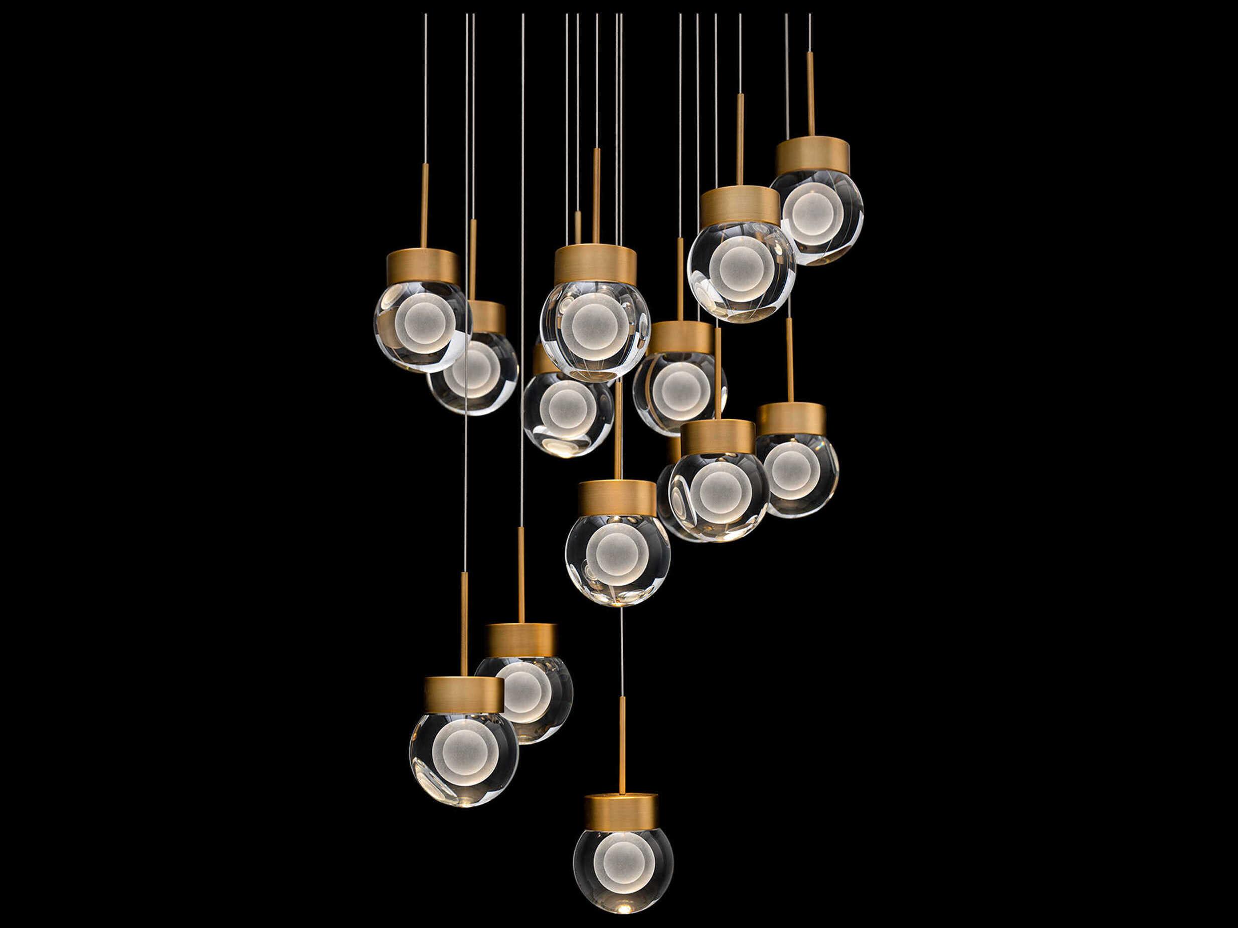 Modern Forms Double Bubble 15-Light Aged Brass Globe Pendant