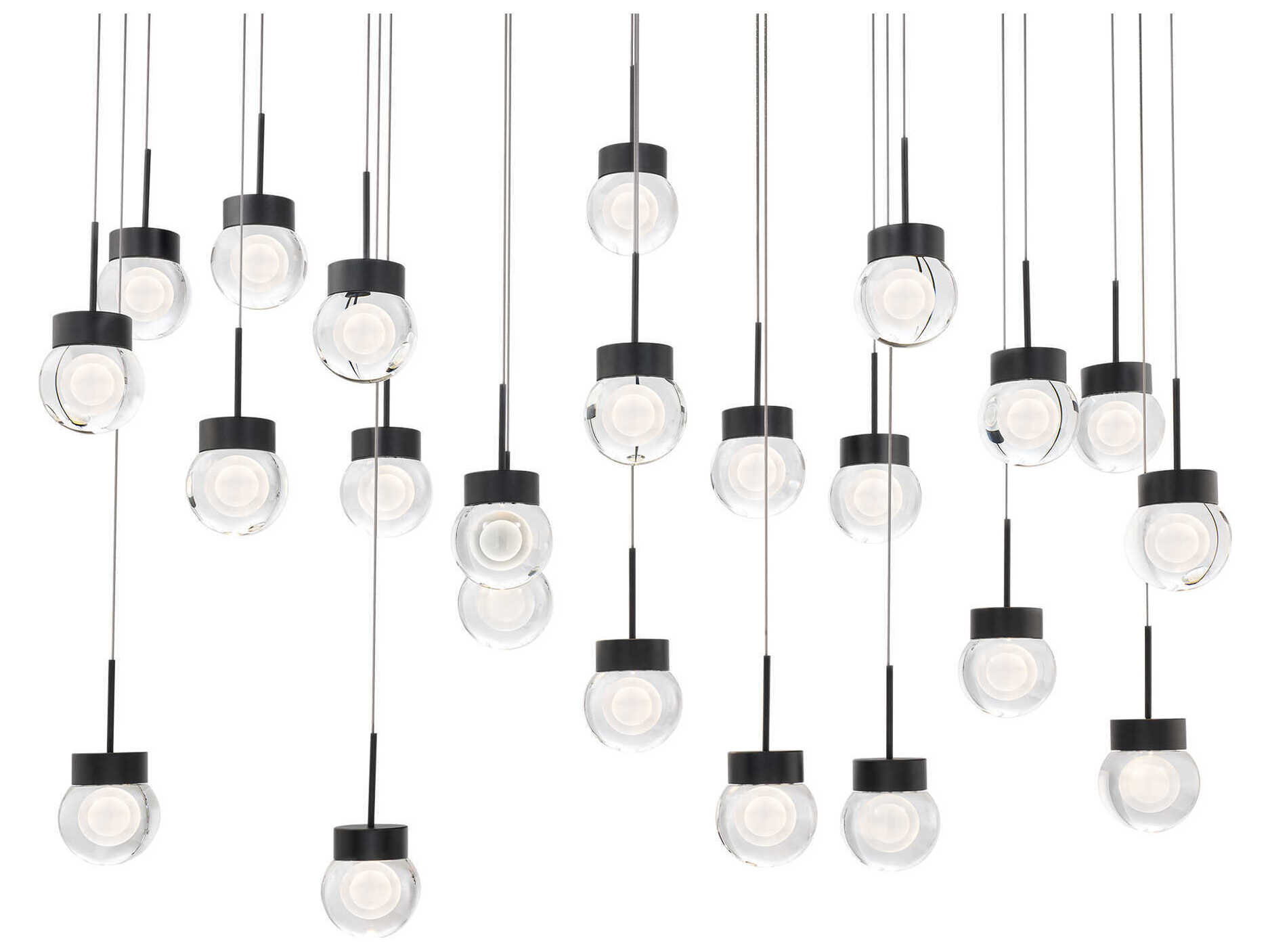 Modern Forms Double Bubble 23-Light Black Globe Island Pendant