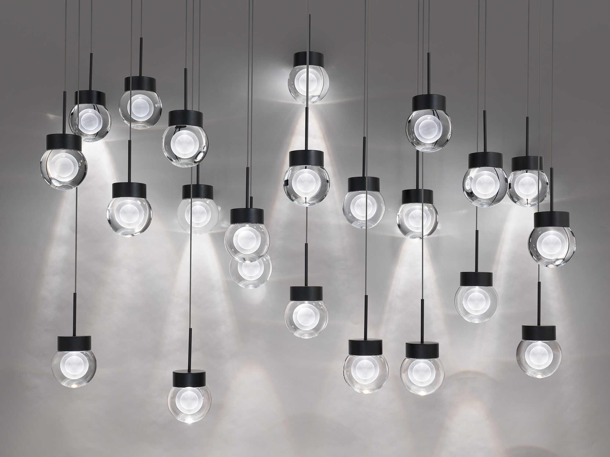 Modern Forms Double Bubble 23-Light Black Globe Island Pendant