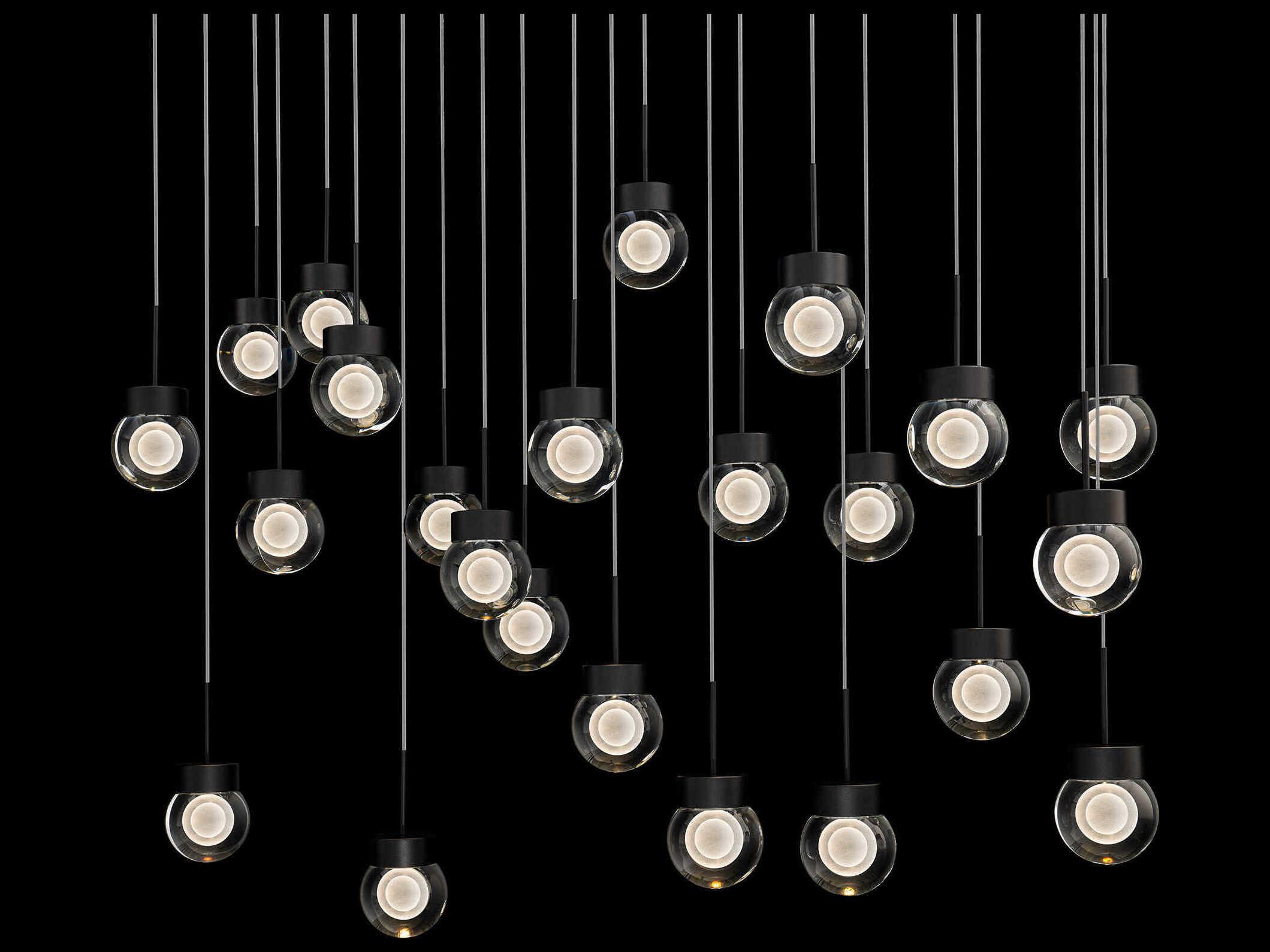 Modern Forms Double Bubble 23-Light Black Globe Island Pendant