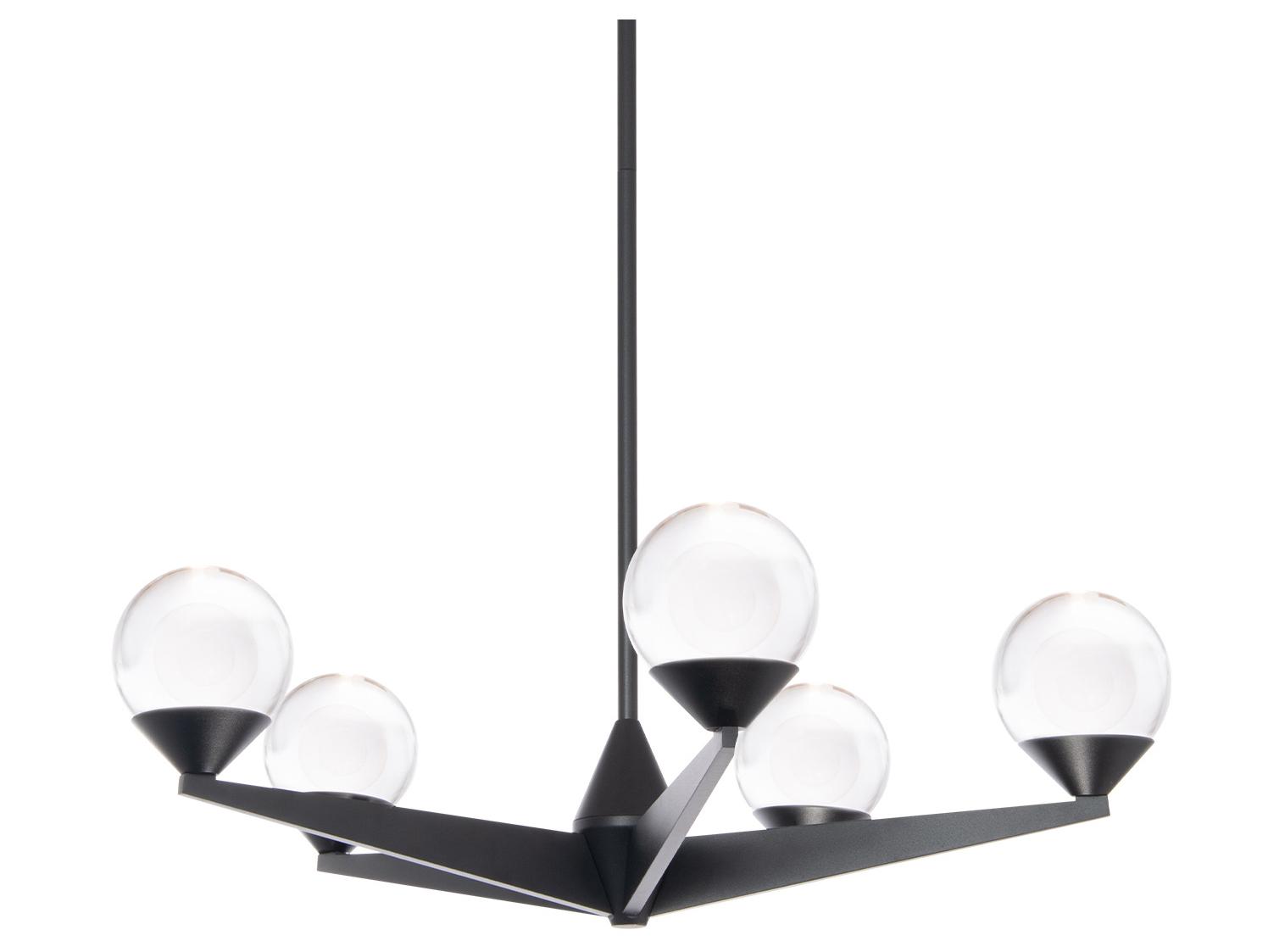Modern Forms Double Bubble 5-Light Black Glass LED Globe Chandelier