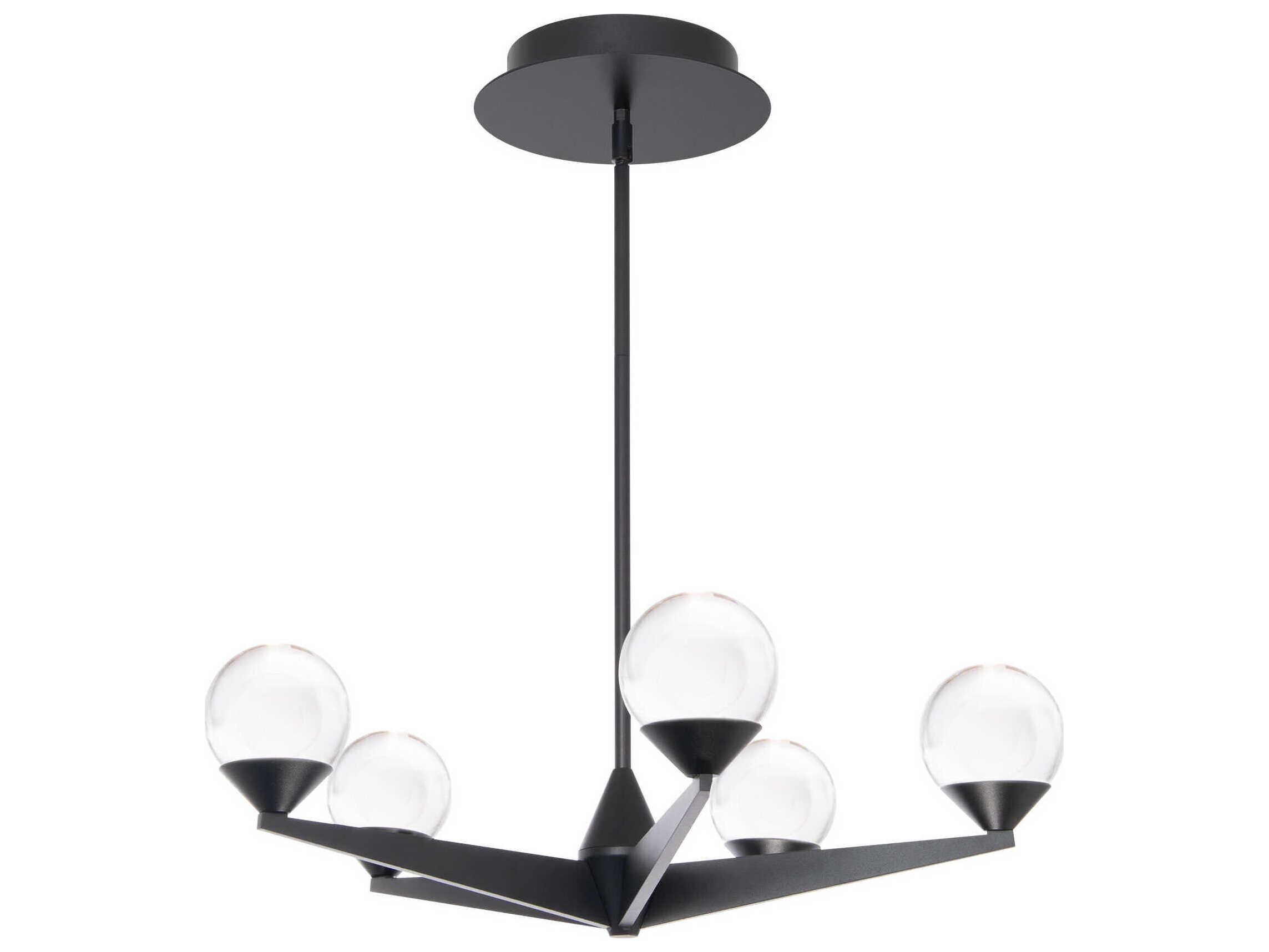 Modern Forms Double Bubble 5-Light Black Glass LED Globe Chandelier