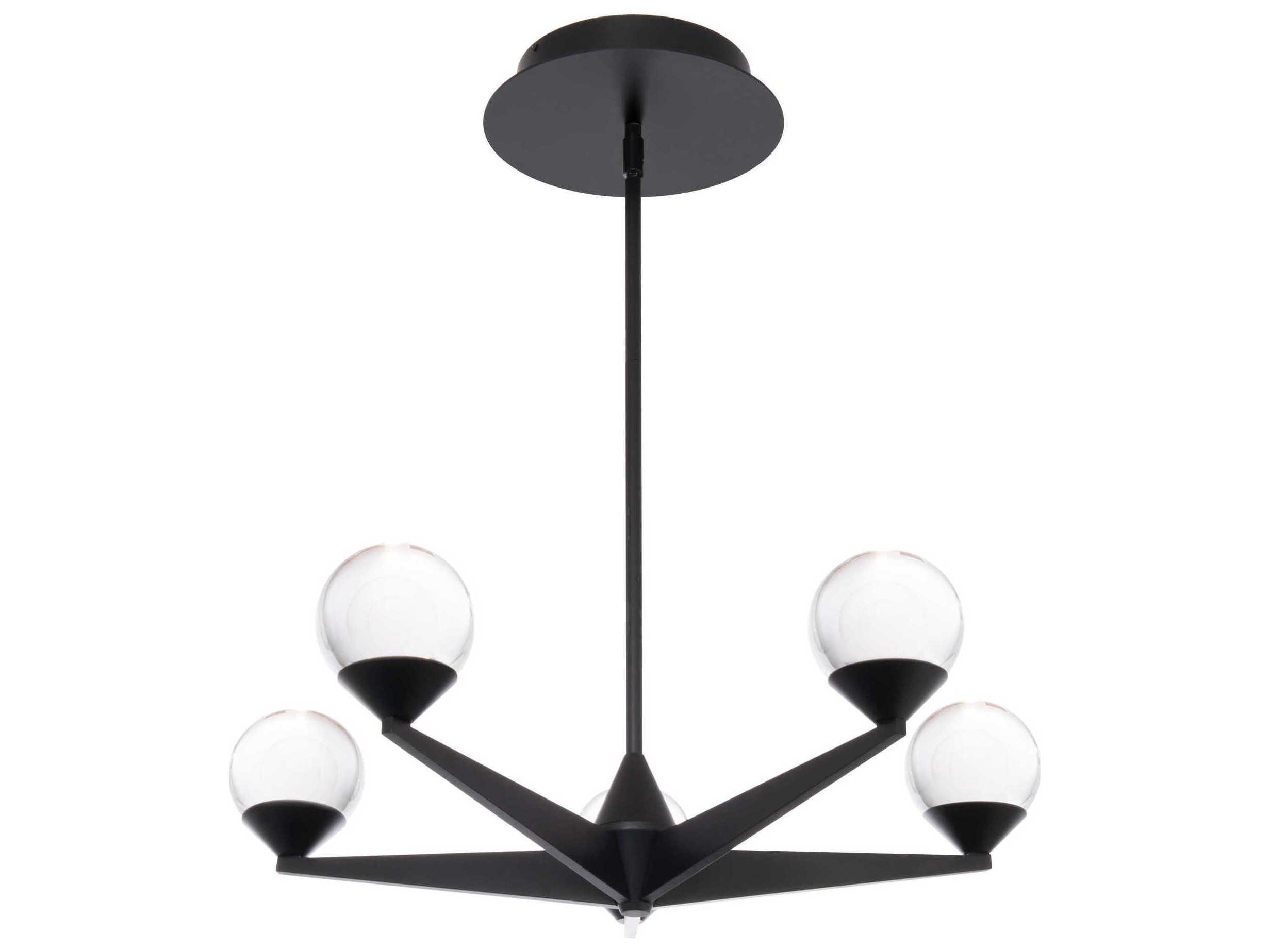 Modern Forms Double Bubble 5-Light Black Glass LED Globe Chandelier