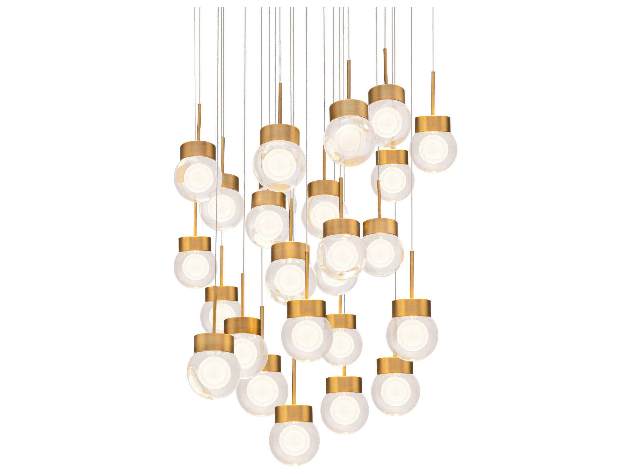 Modern Forms Double Bubble 25-Light Aged Brass Globe Pendant