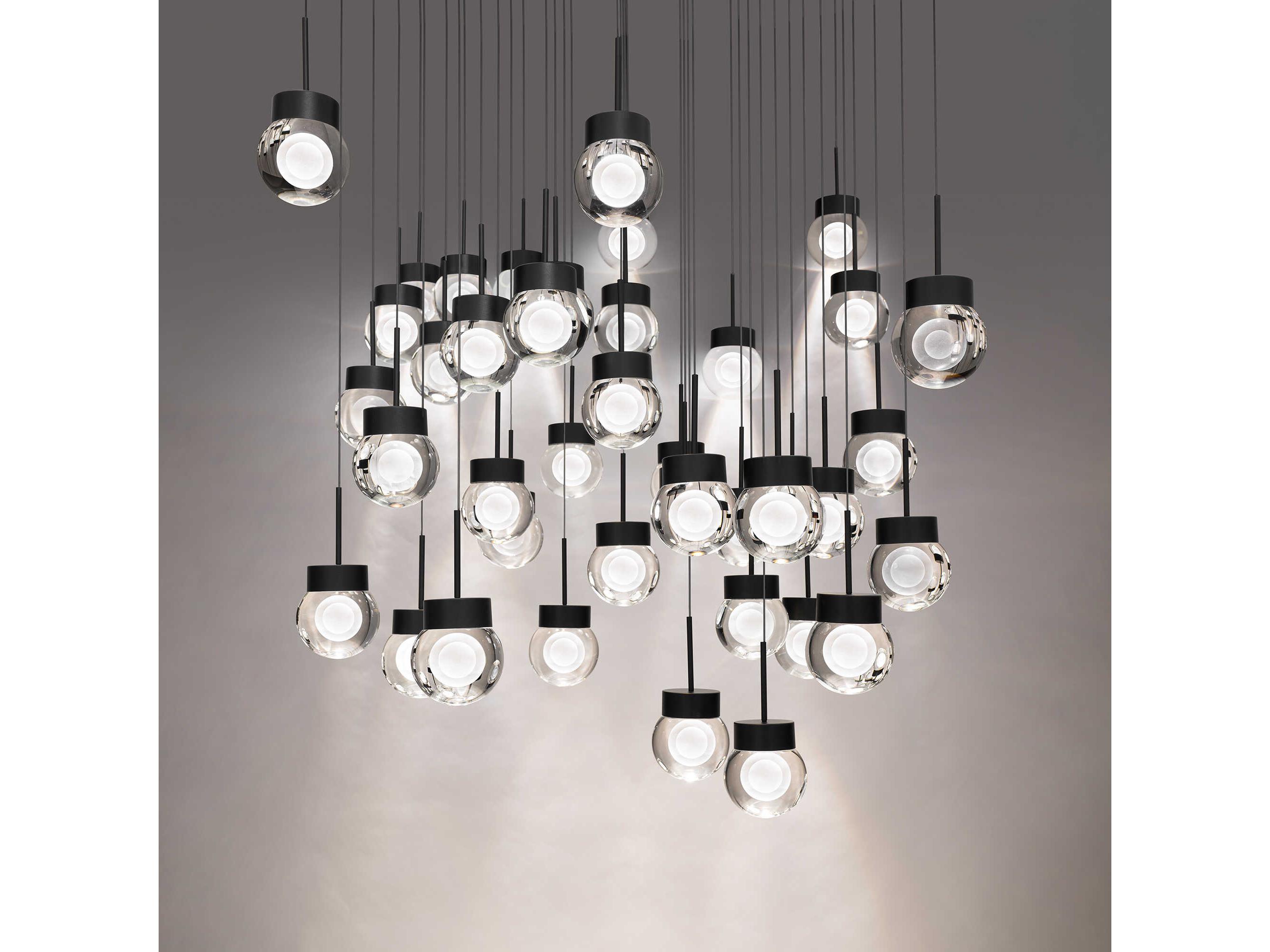 Modern Forms Double Bubble 41-Light Black Globe Pendant