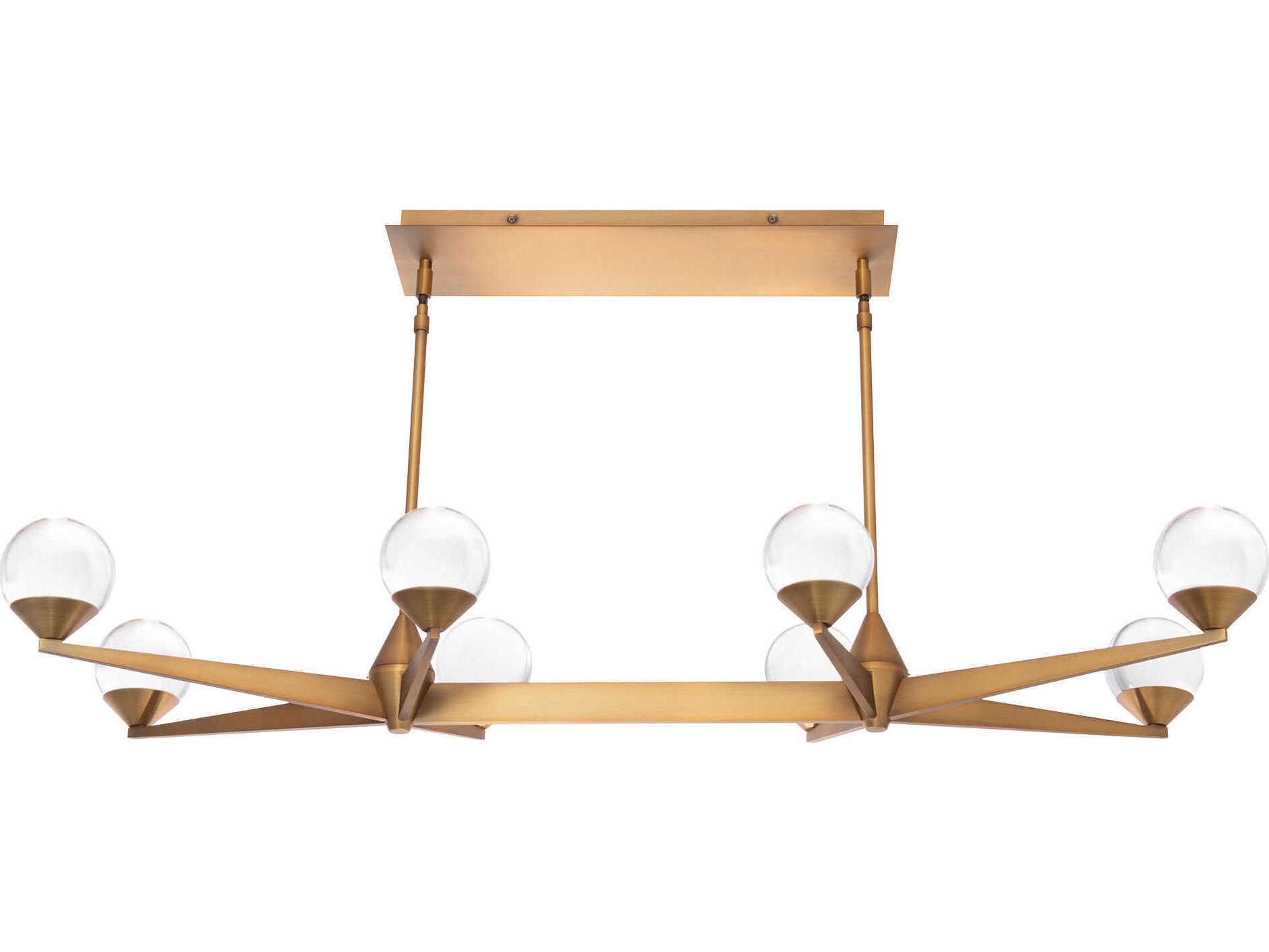 Modern Forms Double Bubble 8-Light Aged Brass Glass LED Globe Linear Island Pendant