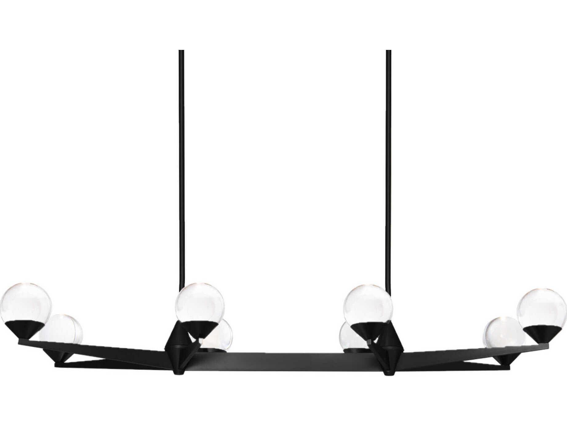Modern Forms Double Bubble 8-Light Black Glass LED Globe Linear Island Pendant