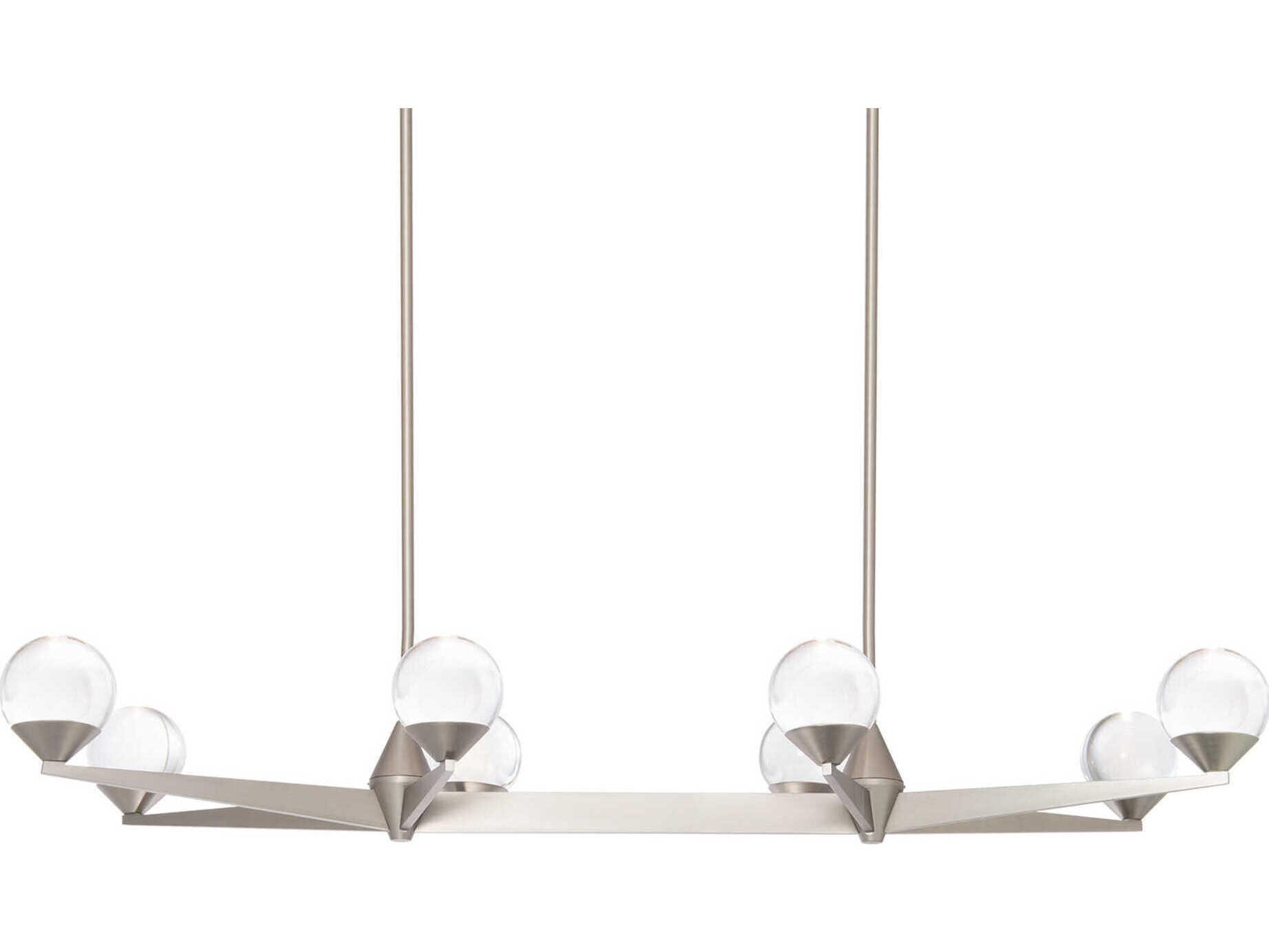 Modern Forms Double Bubble 8-Light Satin Nickel Glass LED Globe Linear Island Pendant