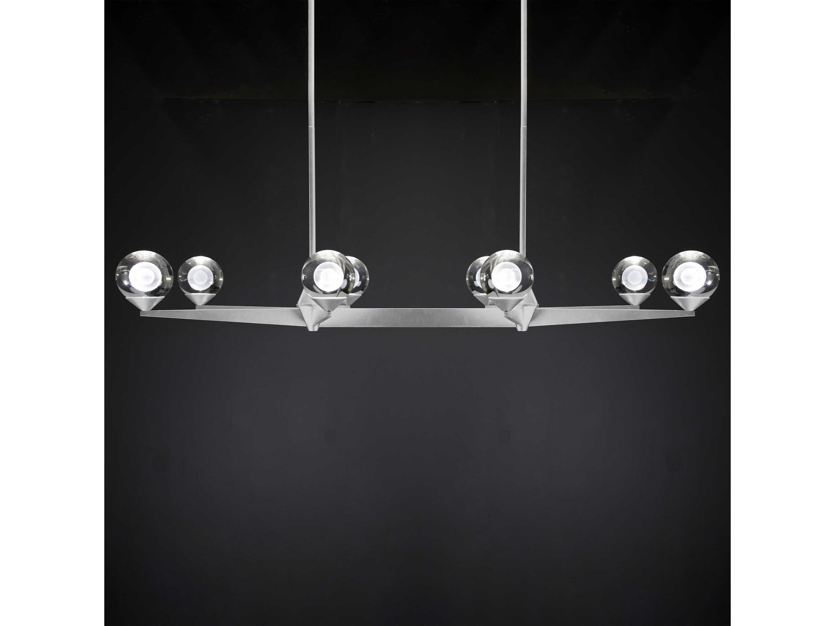 Modern Forms Double Bubble 8-Light Satin Nickel Glass LED Globe Linear Island Pendant