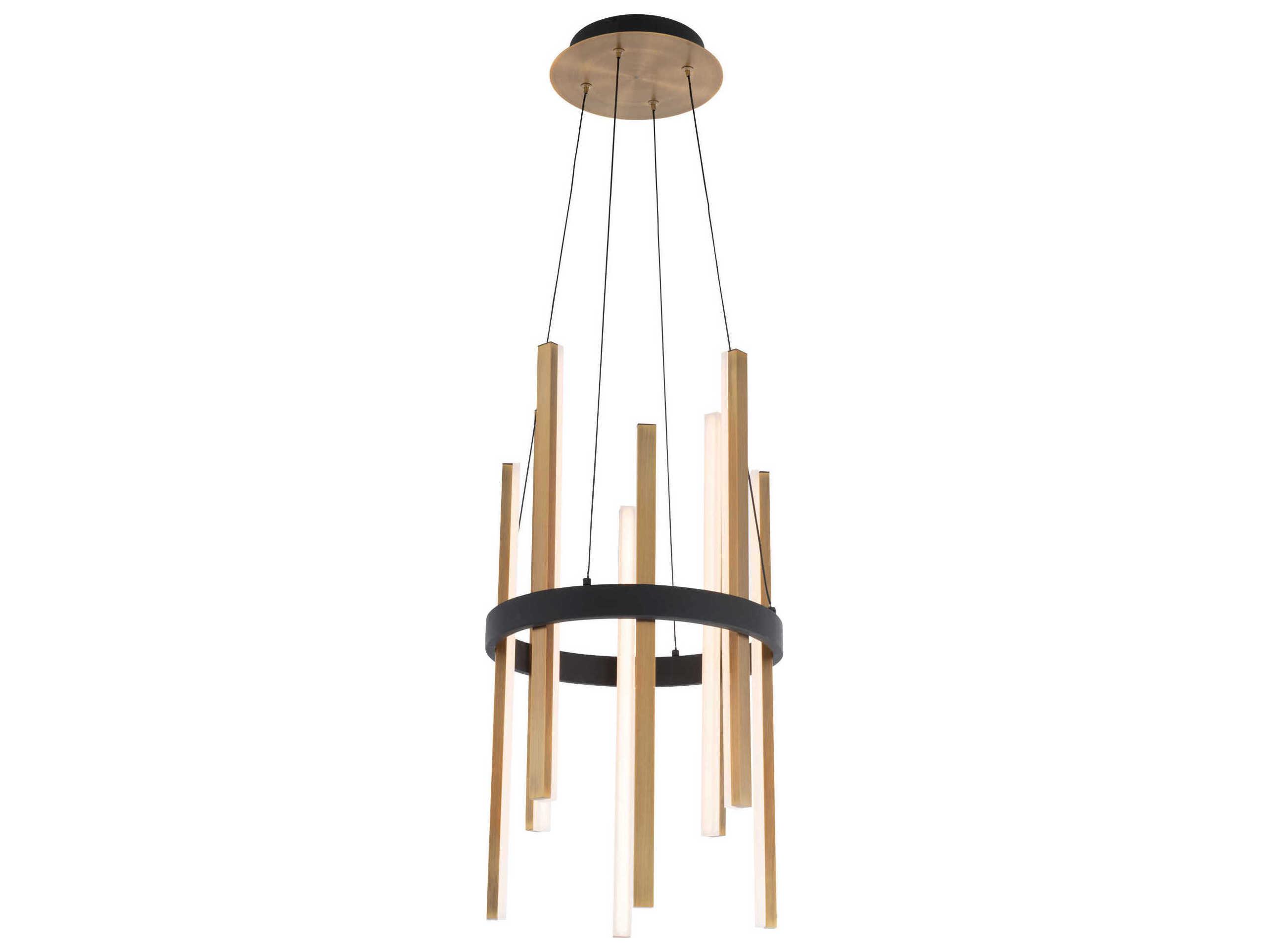 Modern Forms Harmonix 1-Light Black Aged Brass LED Pendant
