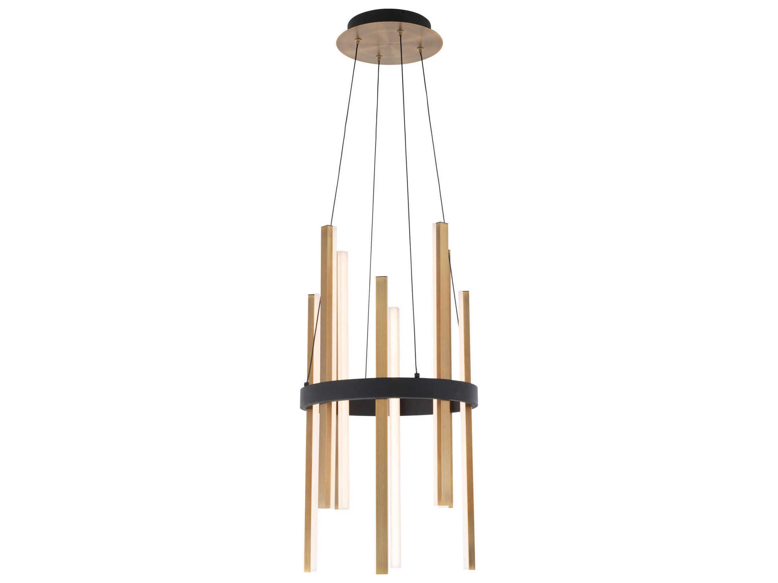 Modern Forms Harmonix 1-Light Black Aged Brass LED Pendant