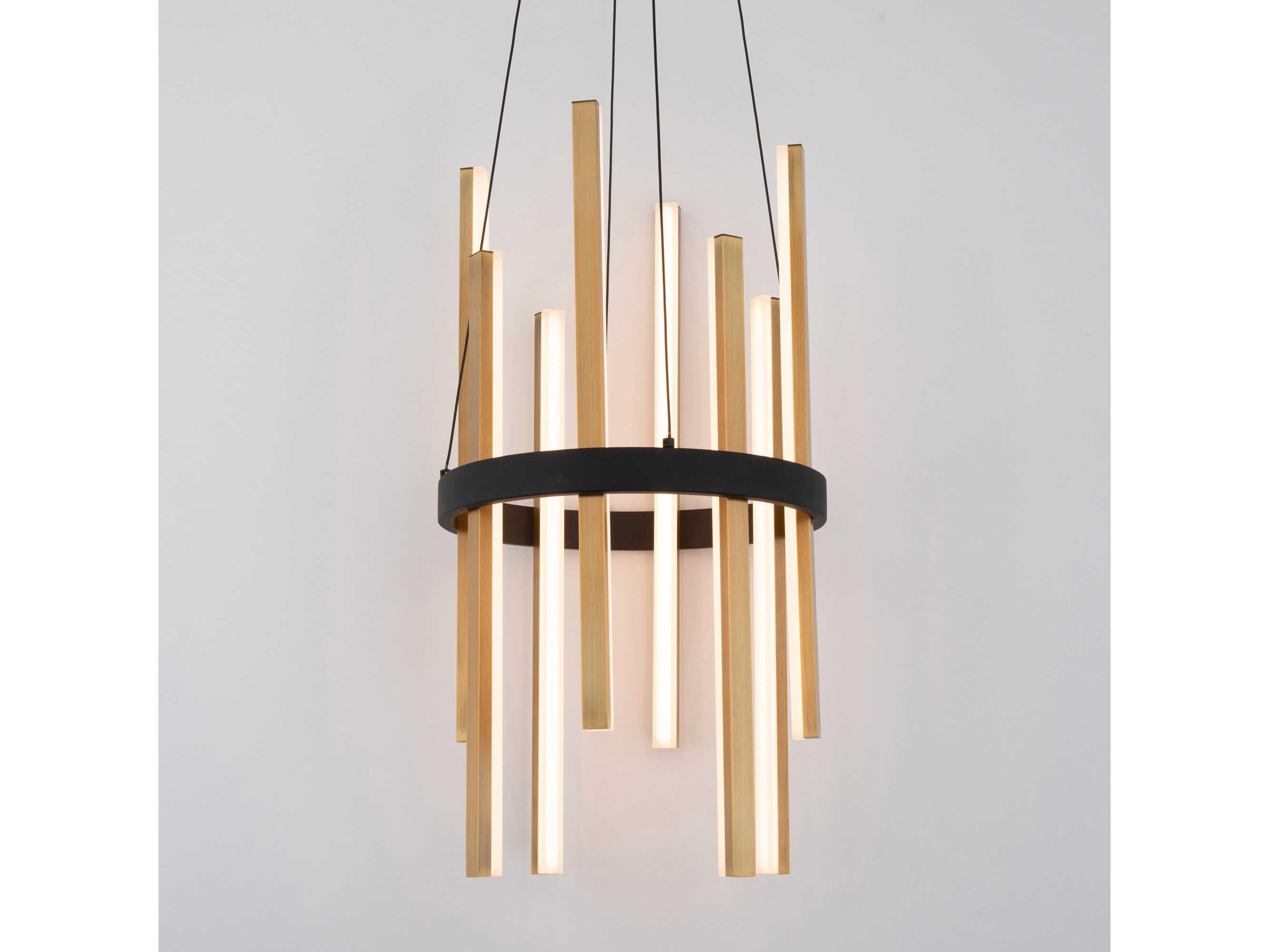 Modern Forms Harmonix 1-Light Black Aged Brass LED Pendant