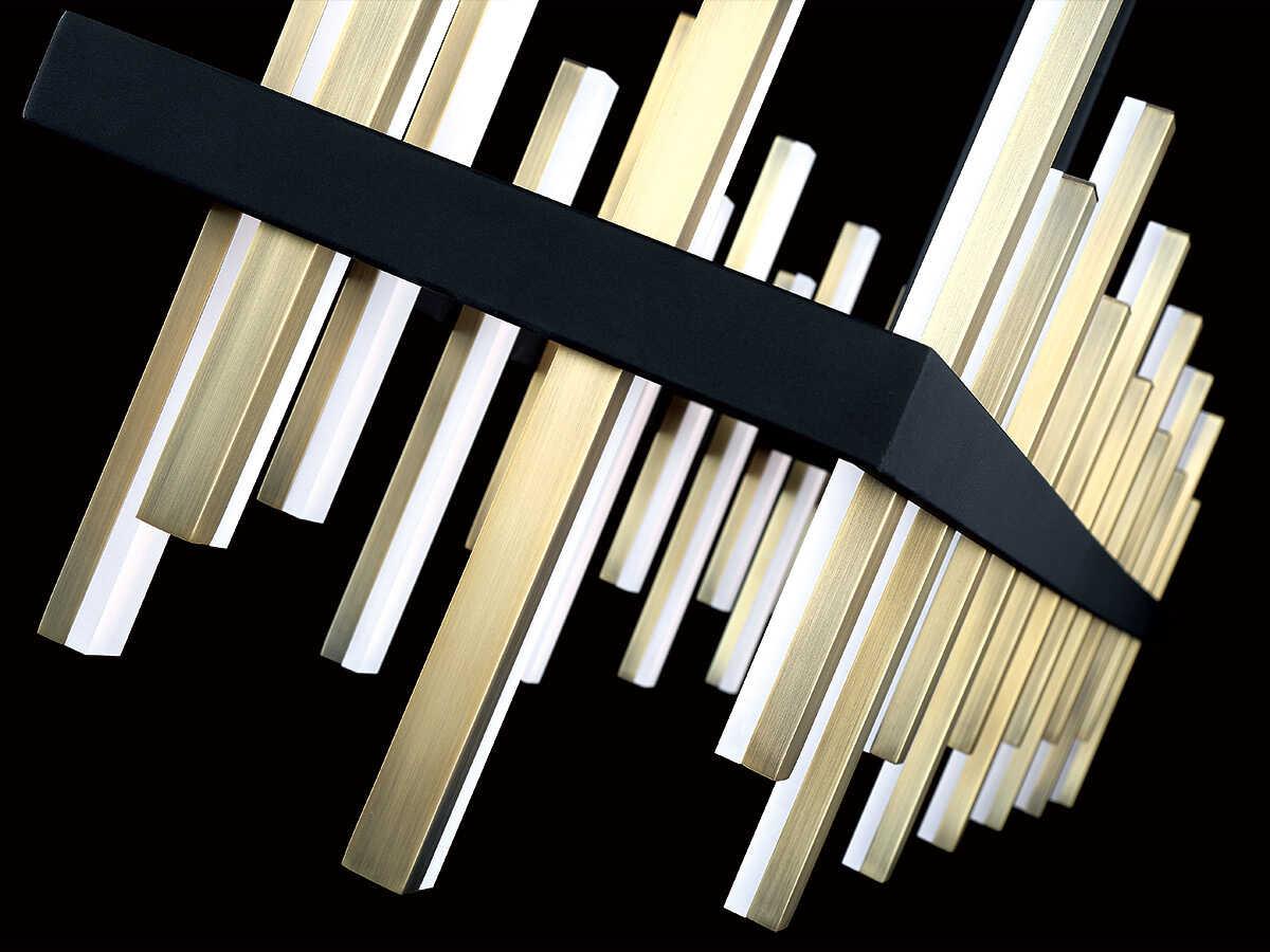 Modern Forms Harmonix 1-Light Black Aged Brass LED Linear Island Pendant