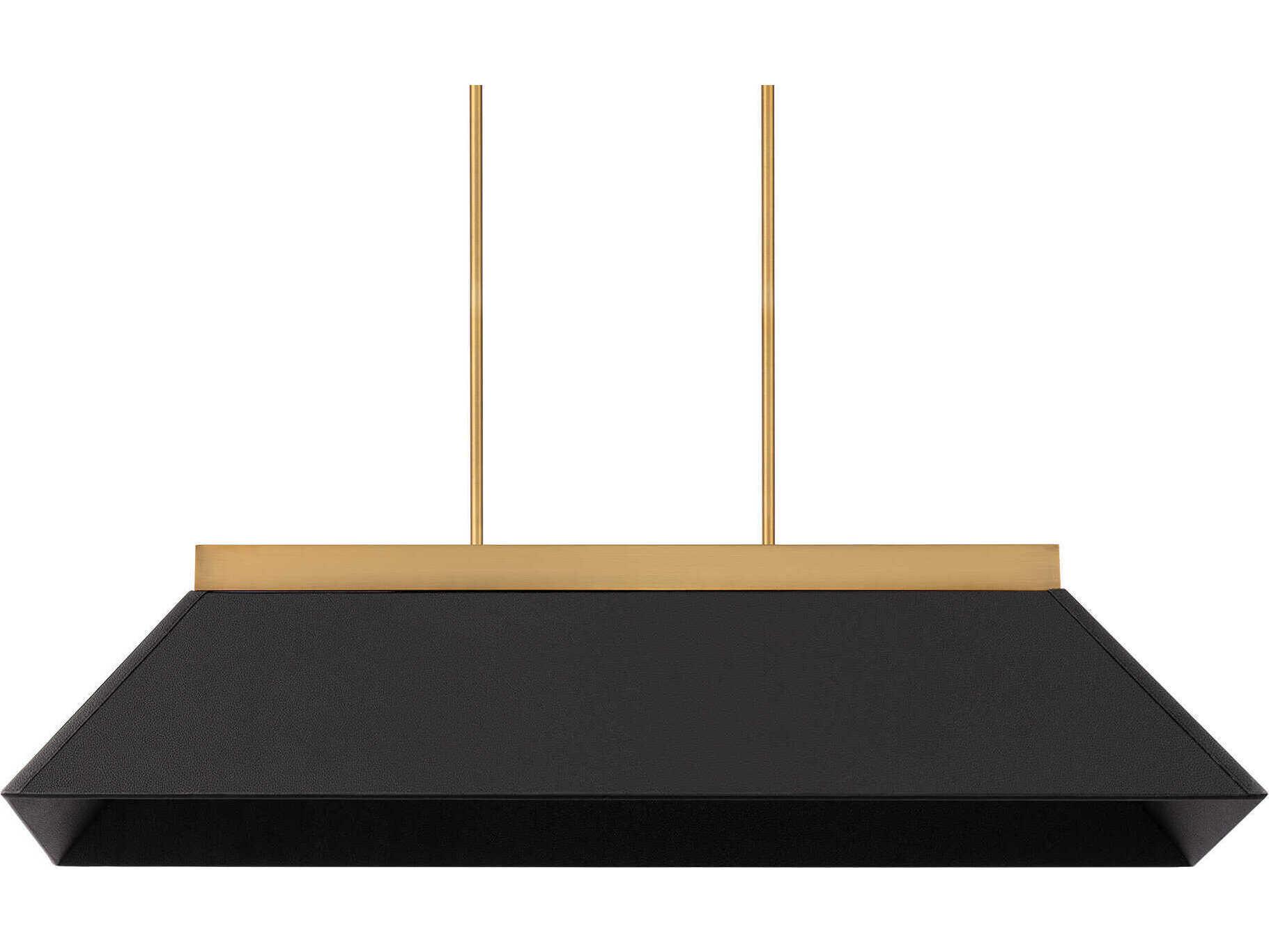 Modern Forms Bentley 1-Light Black Aged Brass LED Linear Island Pendant