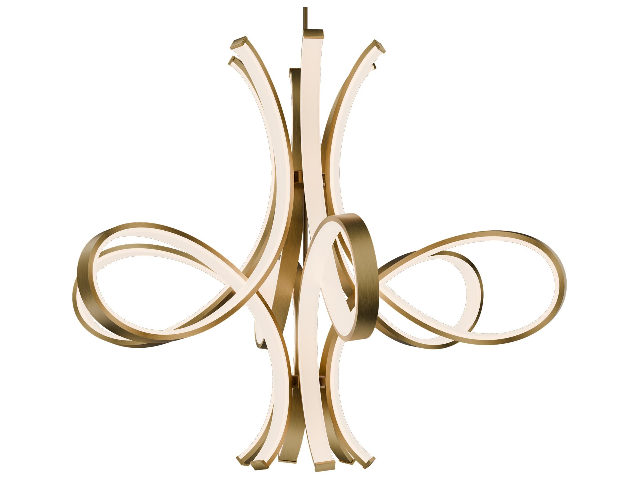 Modern Forms Fleur De Lis 1-Light Aged Brass Pendant