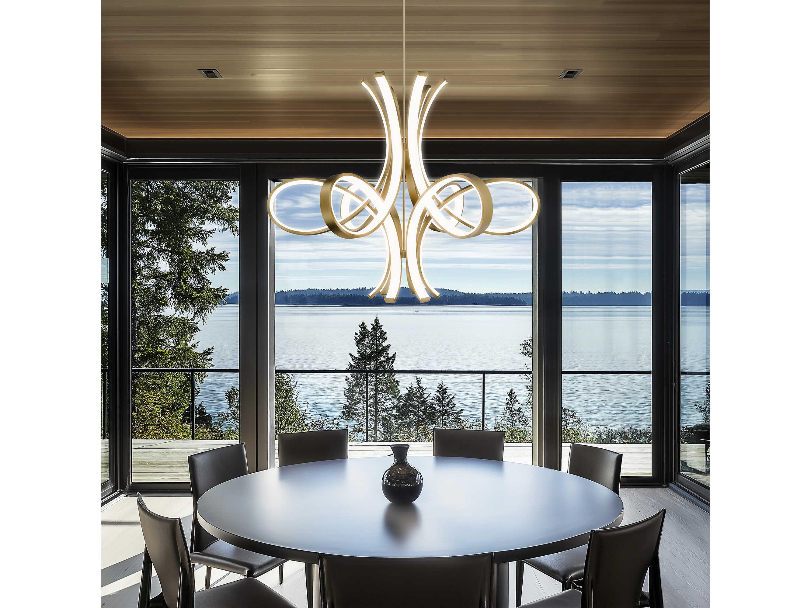 Modern Forms Fleur De Lis 1-Light Aged Brass Pendant