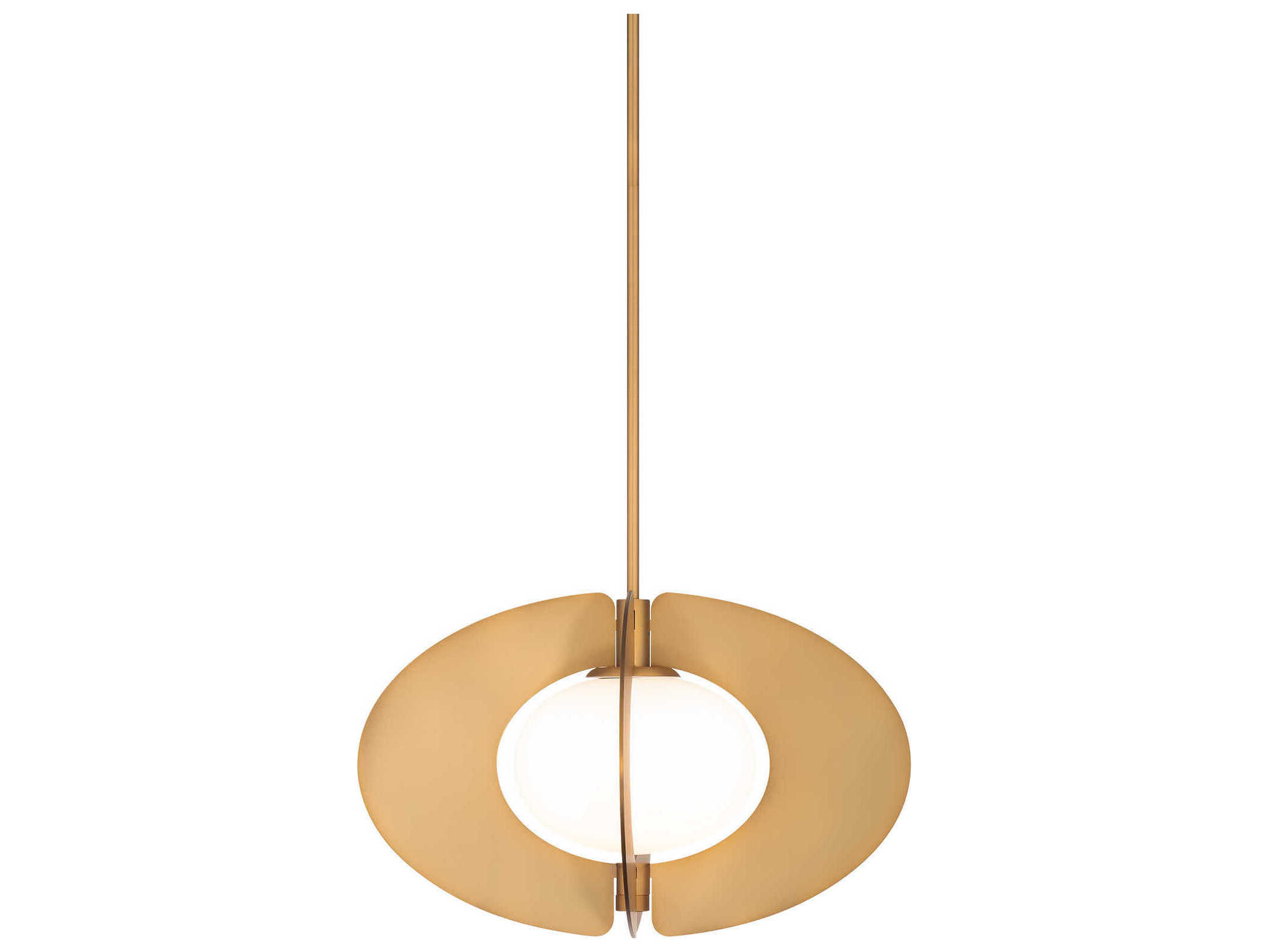 Modern Forms Echelon 1-Light Aged Brass Glass LED Geometric Pendant