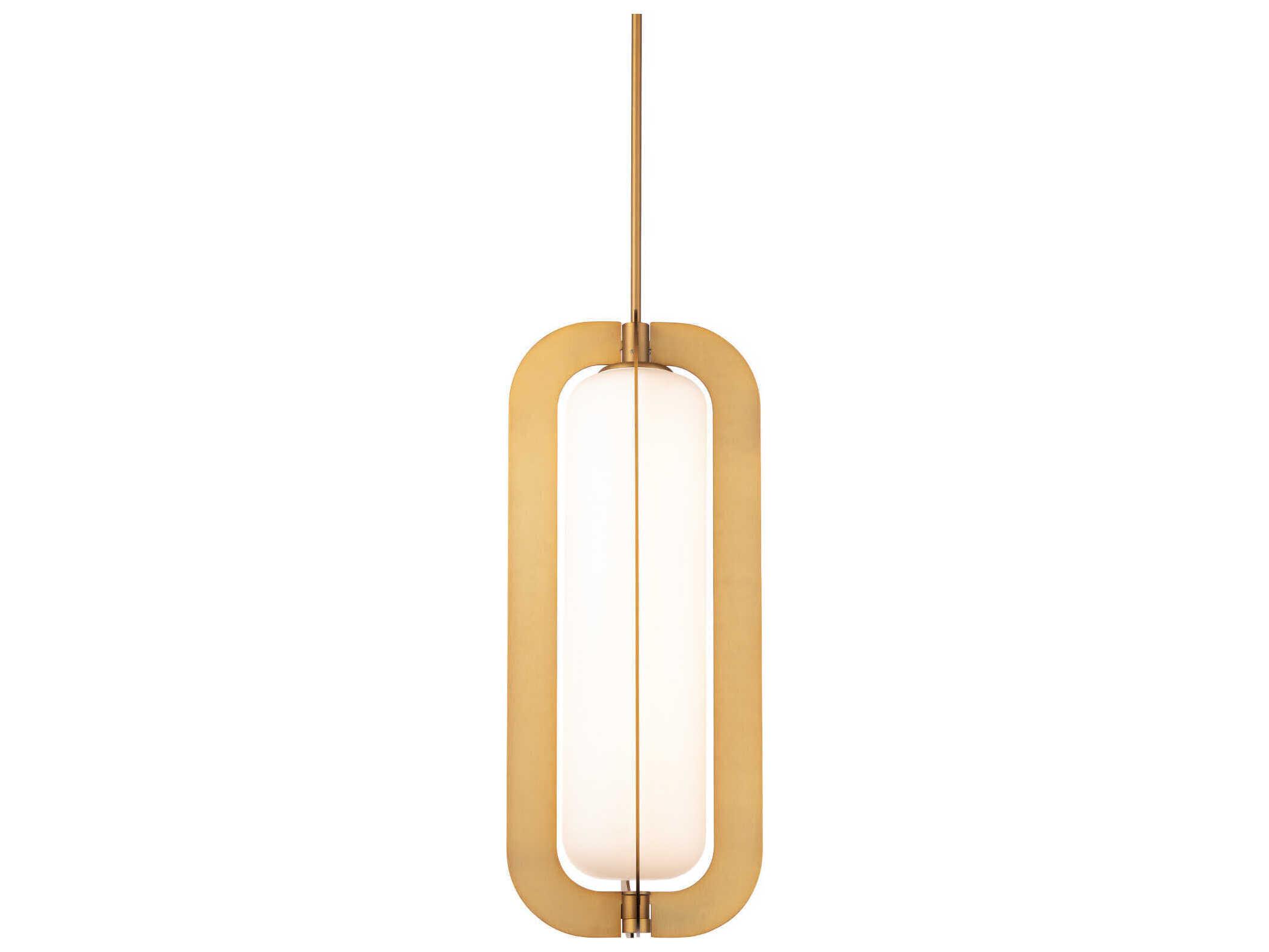 Modern Forms Echelon 1-Light Aged Brass Glass LED Cylinder Mini Pendant