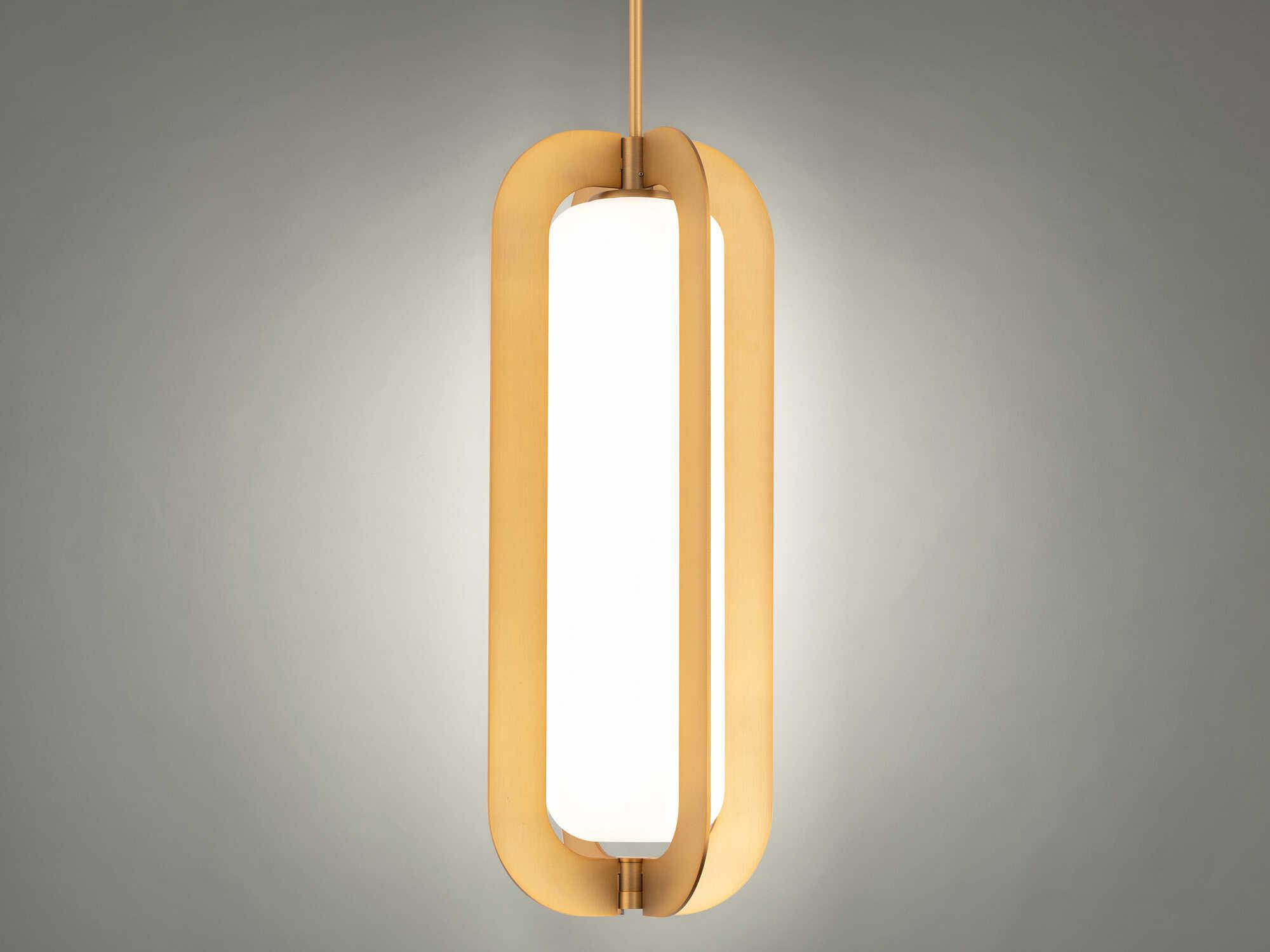 Modern Forms Echelon 1-Light Aged Brass Glass LED Cylinder Mini Pendant