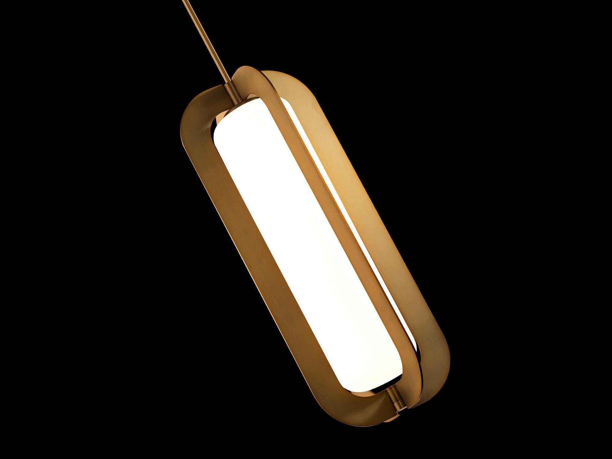 Modern Forms Echelon 1-Light Aged Brass Glass LED Cylinder Mini Pendant