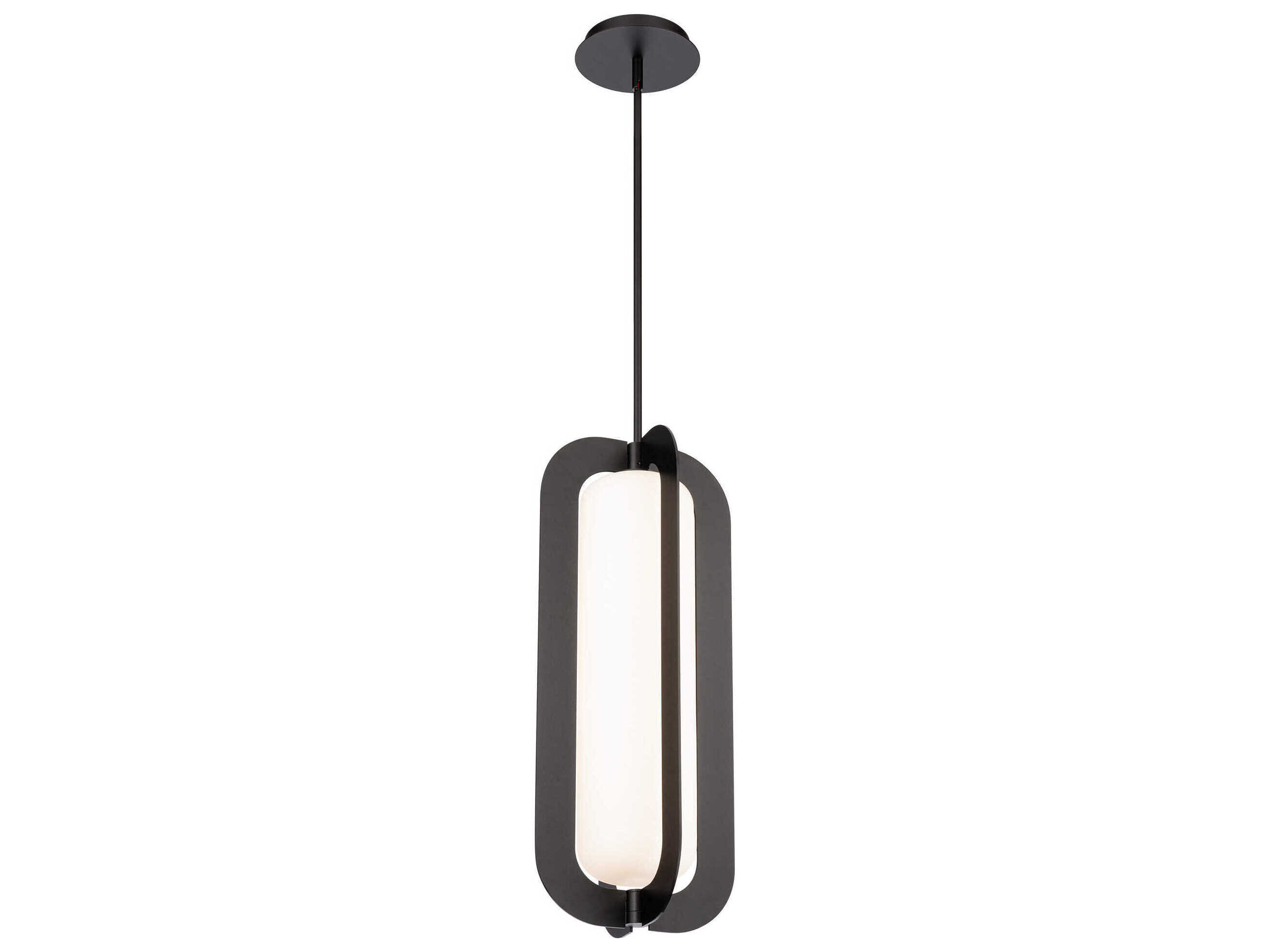 Modern Forms Echelon 1-Light Black Glass LED Cylinder Mini Pendant