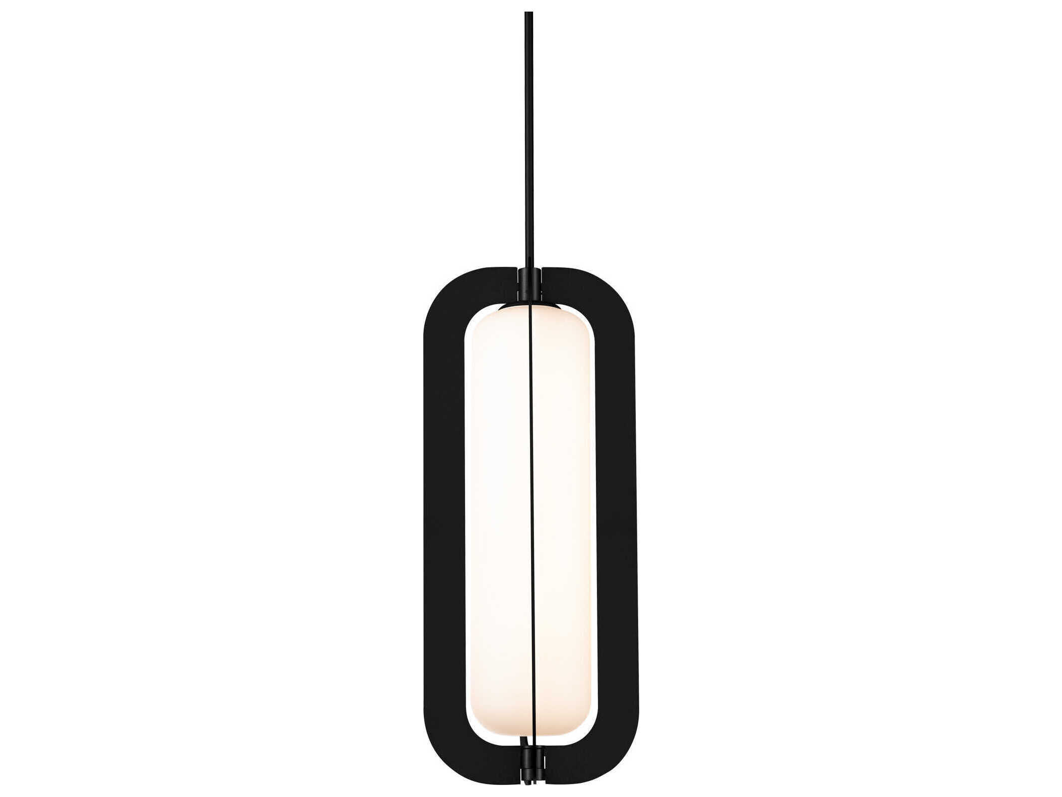 Modern Forms Echelon 1-Light Black Glass LED Cylinder Mini Pendant