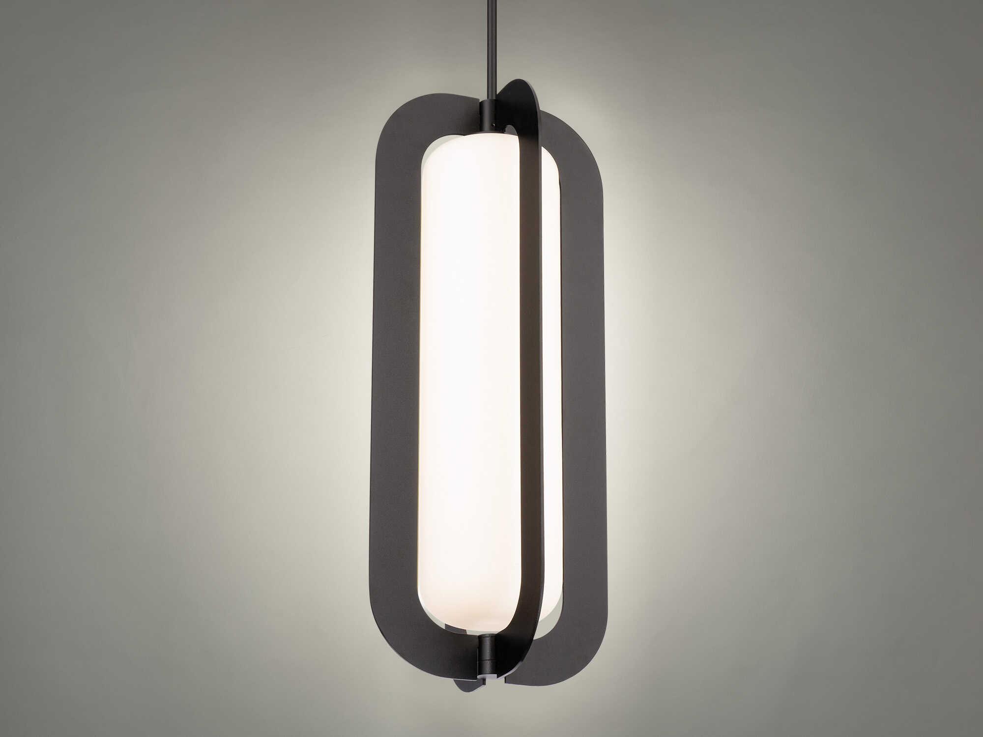 Modern Forms Echelon 1-Light Black Glass LED Cylinder Mini Pendant