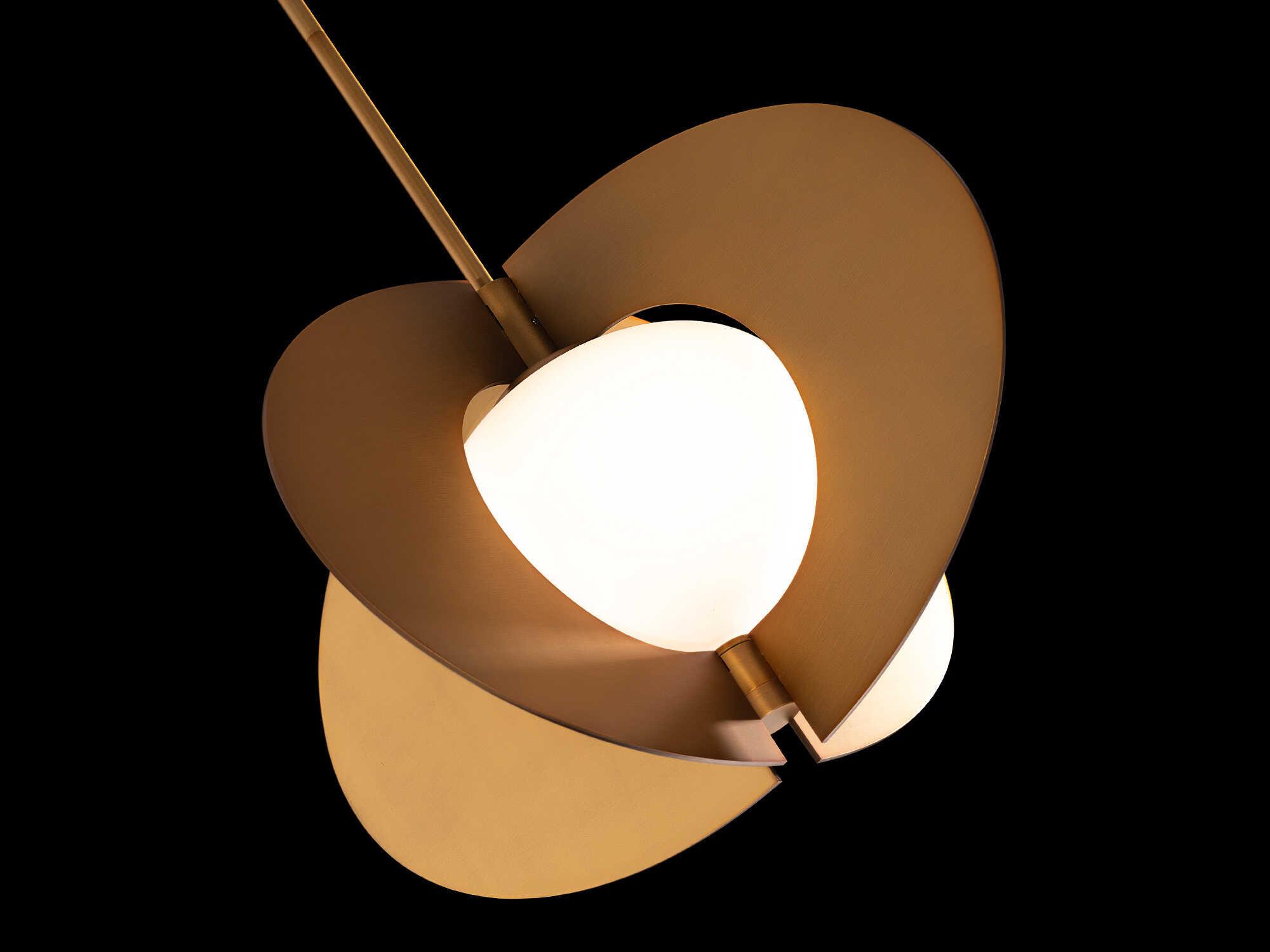 Modern Forms Echelon 1-Light Aged Brass Glass LED Geometric Pendant