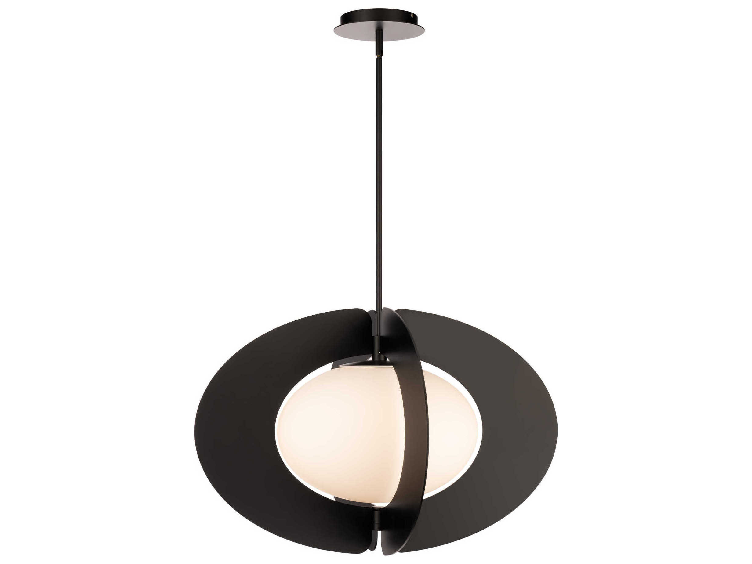Modern Forms Echelon 1-Light Black Glass LED Geometric Pendant
